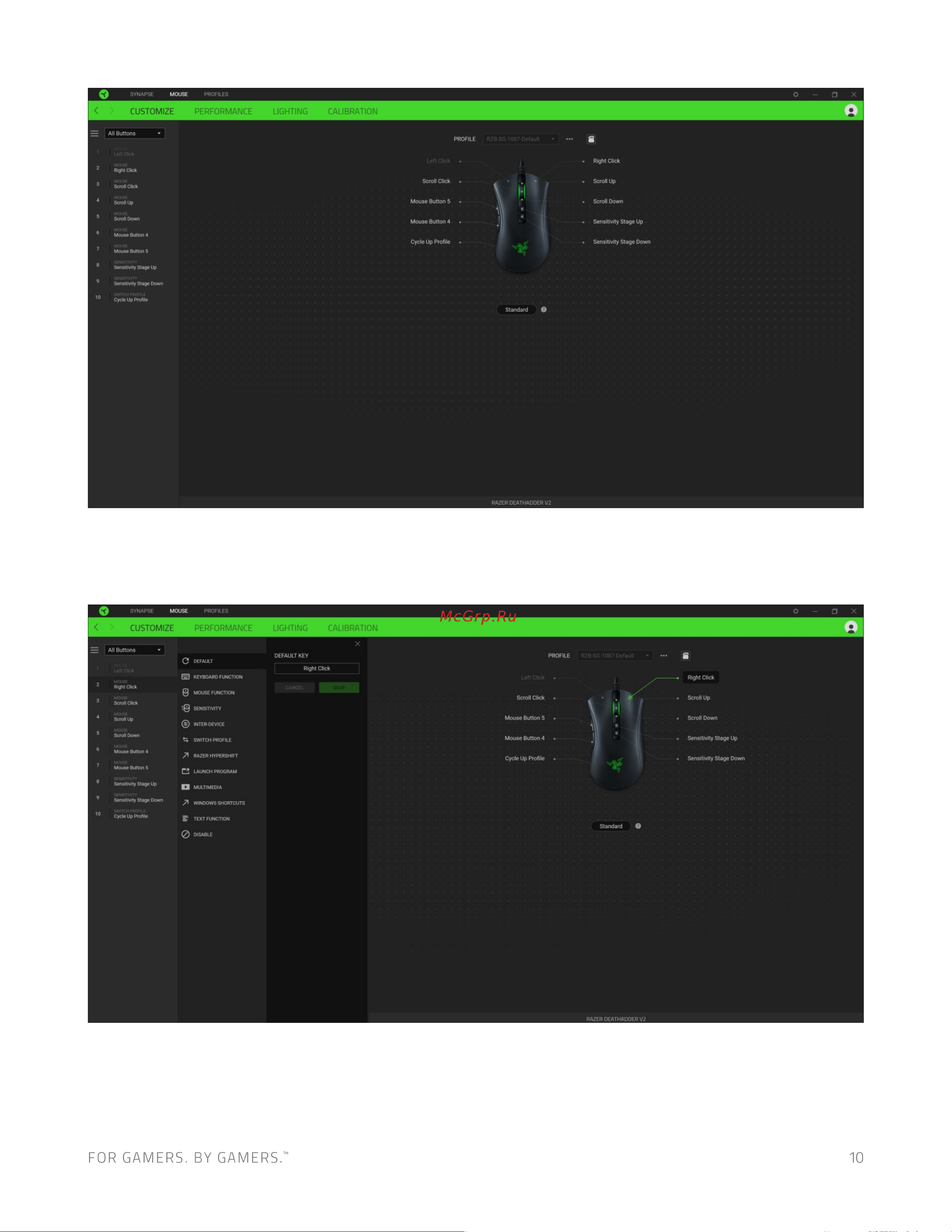 Razer DeathAdder V2 (RZ01-03210100-R3M1) Руководство по эксплуатации онлайн [11/27] 784587