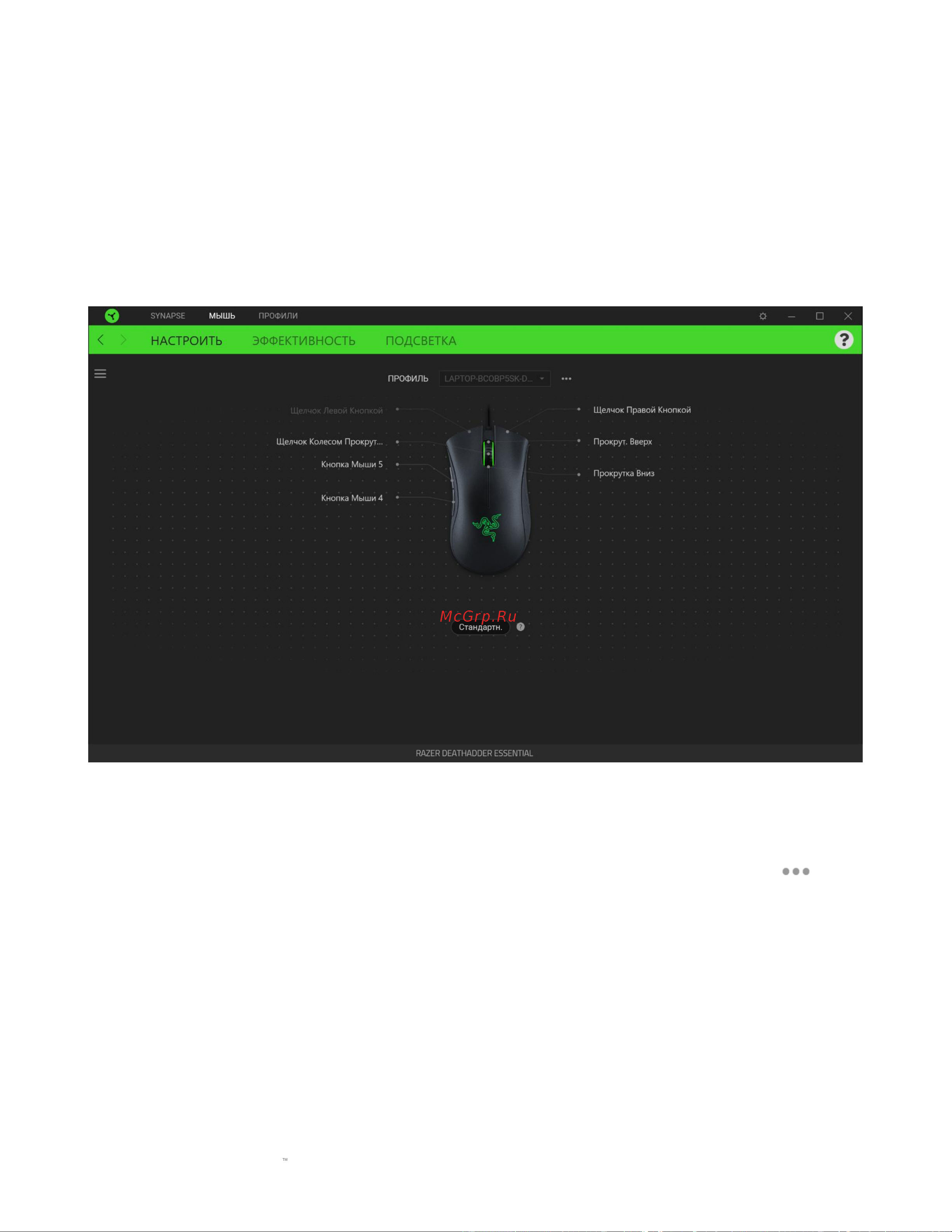 Razer DeathAdder Essential (RZ01-03850100-R3M1) [11/27] Вкладка мышь