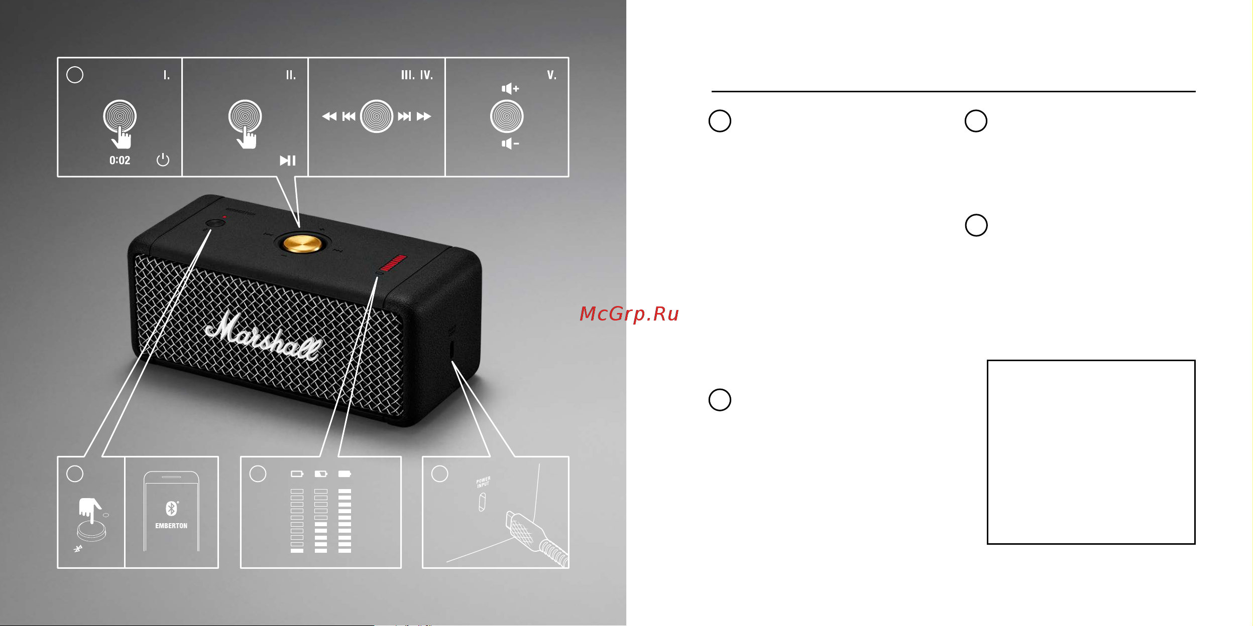 Marshall Emberton BT Black [17/39] Az eszköz elrendezése magyar