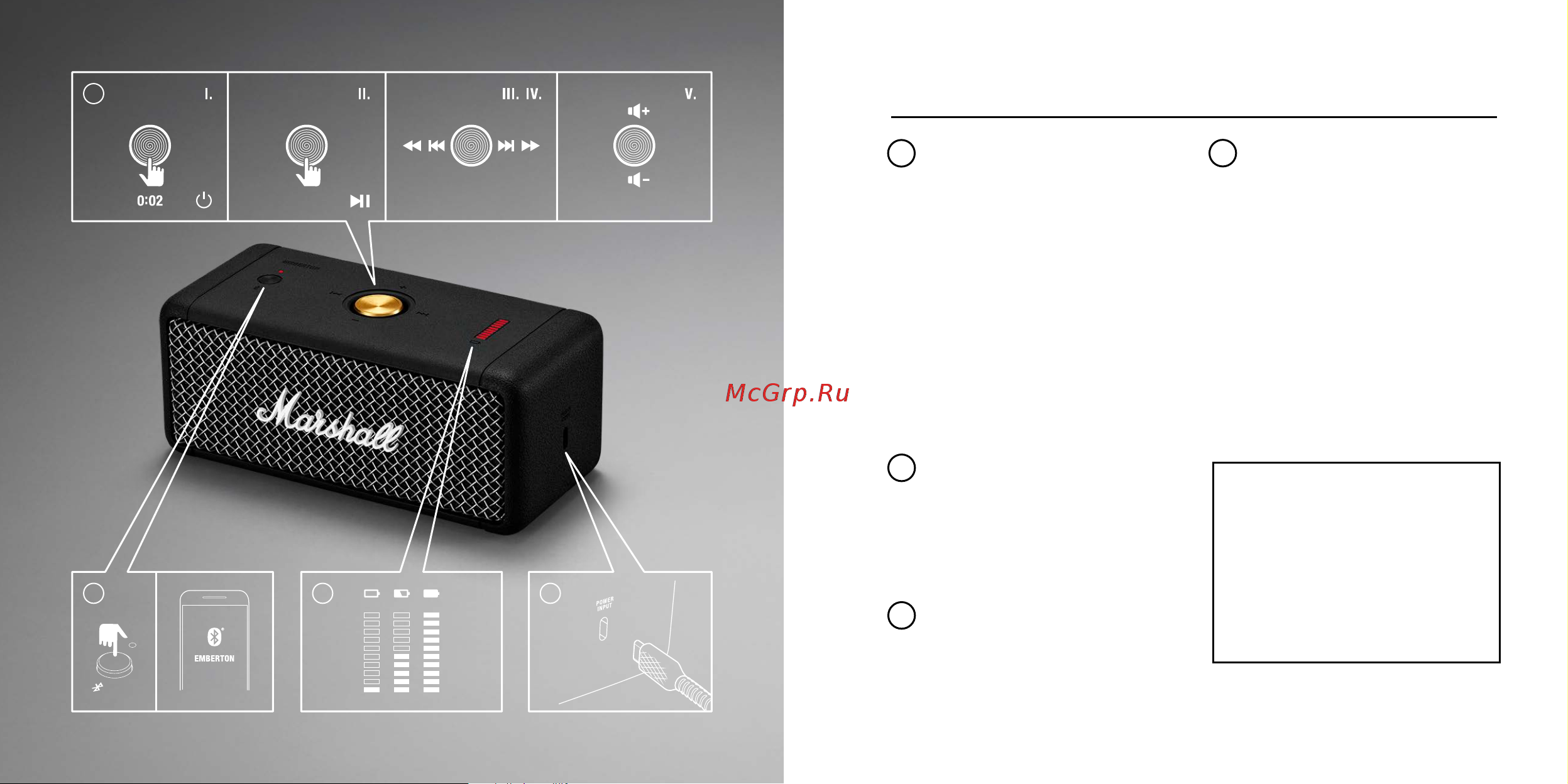 Marshall Emberton BT Black [21/39] 장치 레이아웃