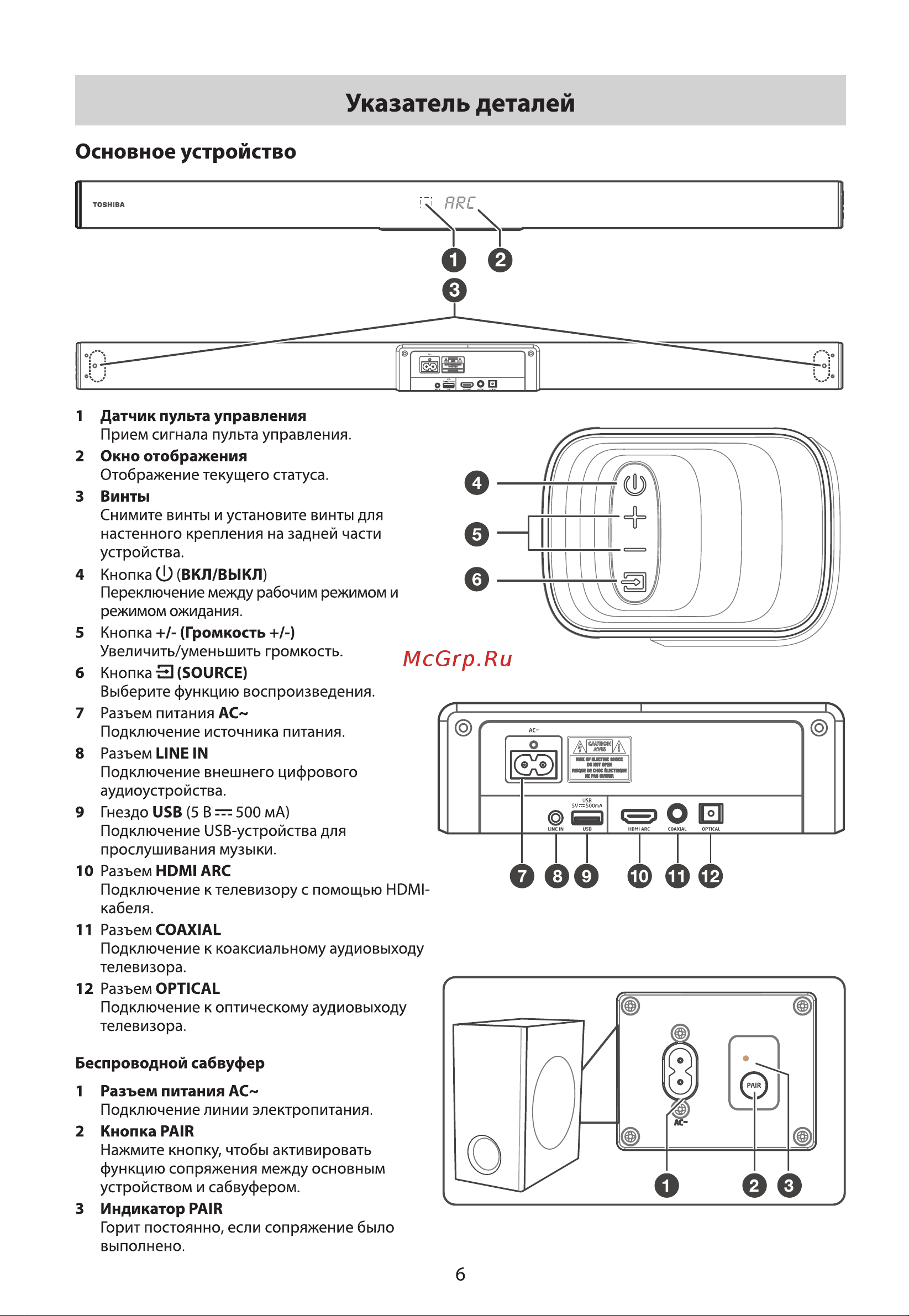 Toshiba TS218 Руководство по эксплуатации онлайн [6/32] 785031