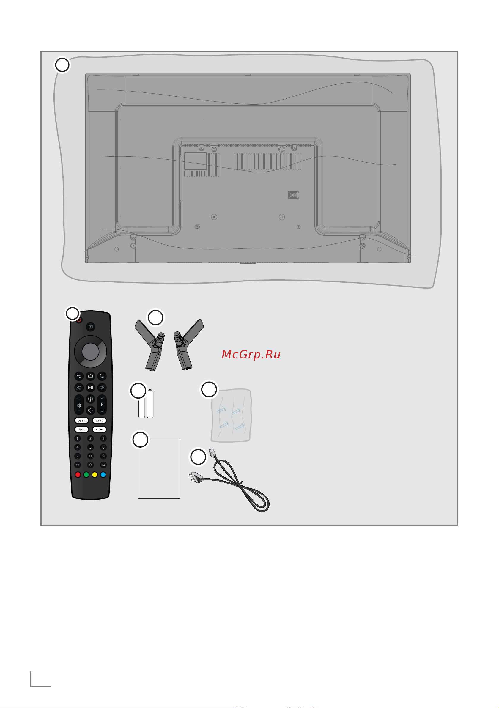 Grundig 50 GFU 7800B [6/24] Содержимое упаковки