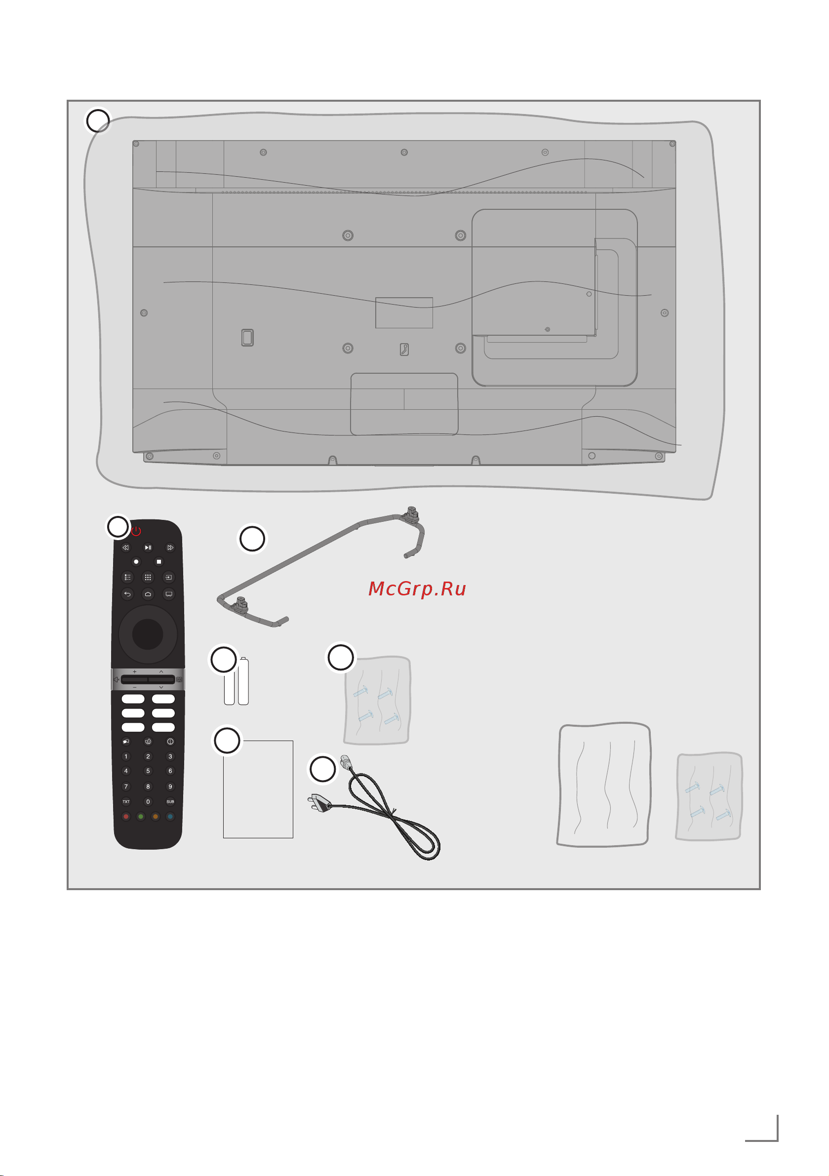 Grundig 50 GGU 7950A [9/124] Содержимое упаковки