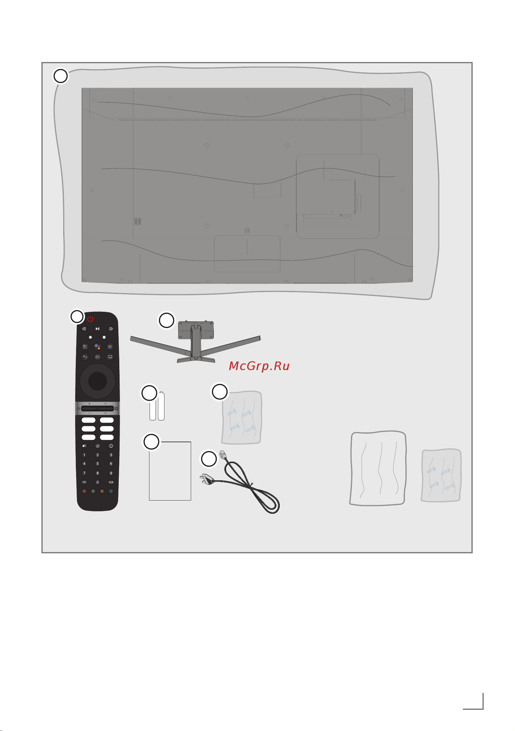 Grundig 65 GGU 8960 [9/124] Содержимое упаковки