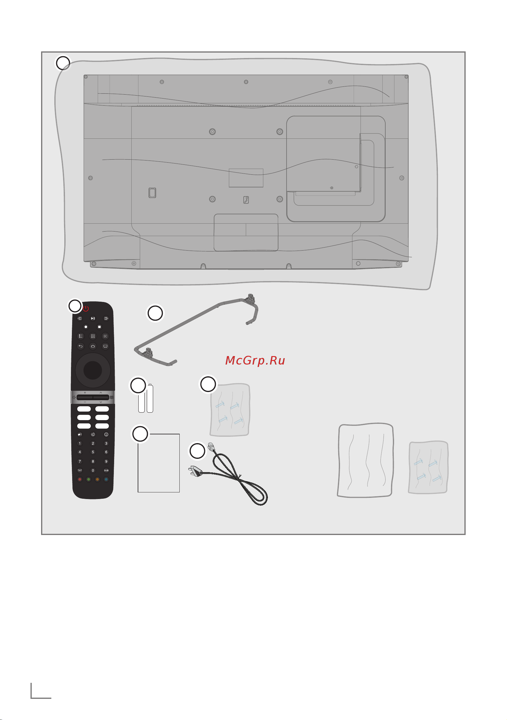 Grundig 43 GGU 7902A [6/24] Содержимое упаковки