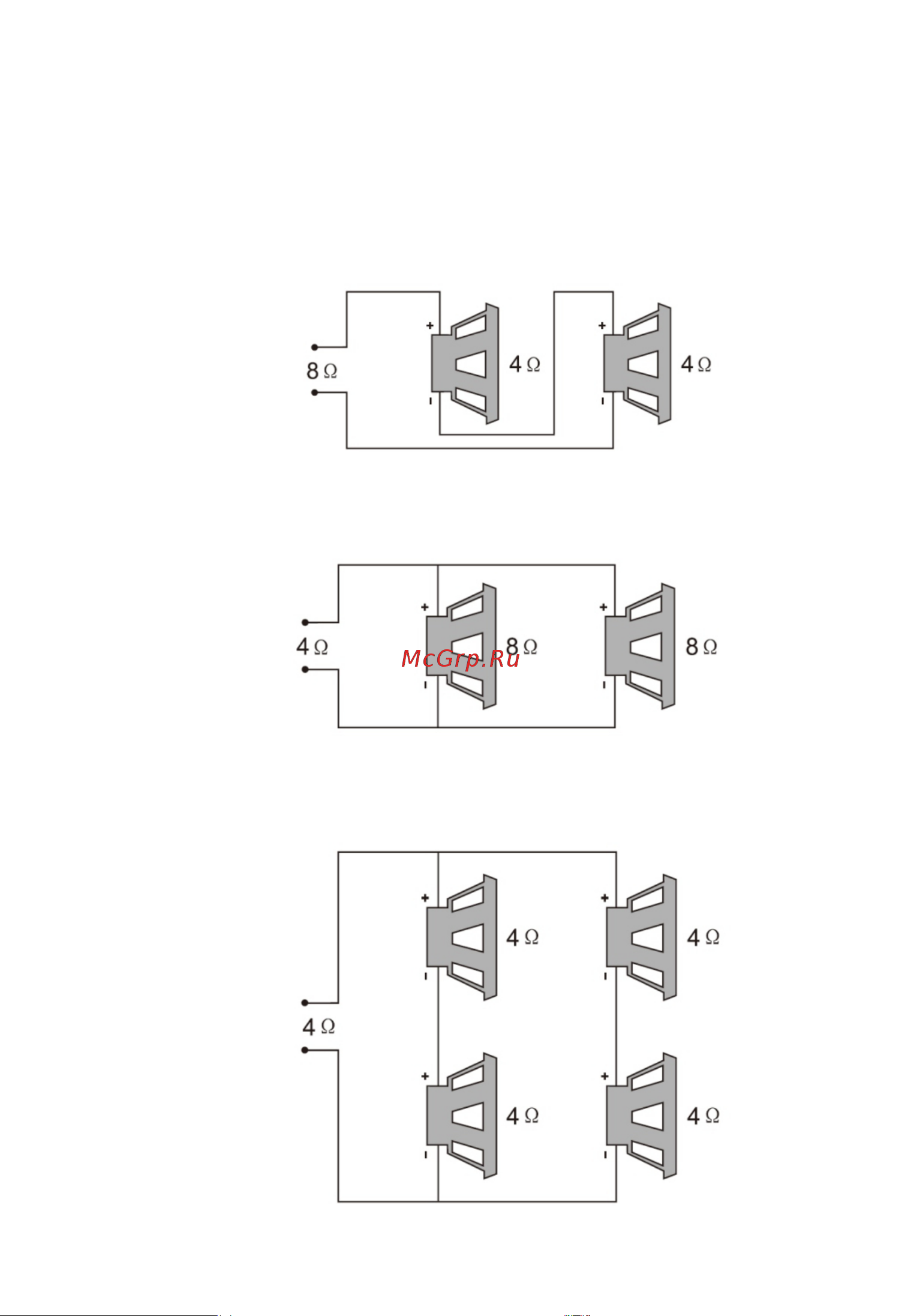 ACV LX-4.130 [8/17] Варианты подключения акустических систем