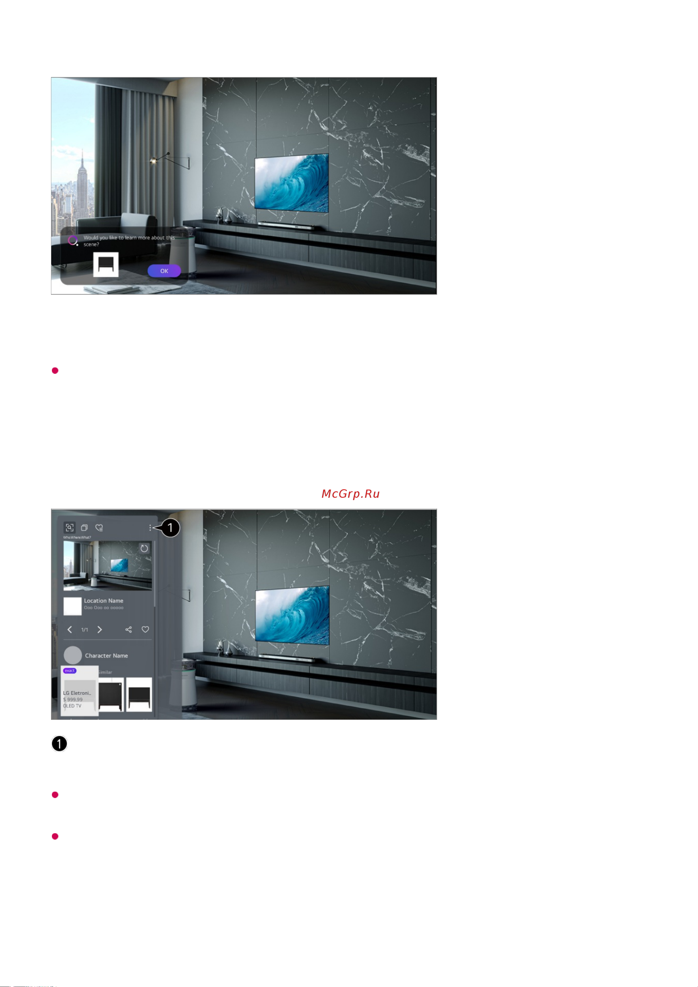 LG 43NANO766QA [34/165] Просмотр информации о сцене с помощью who where what