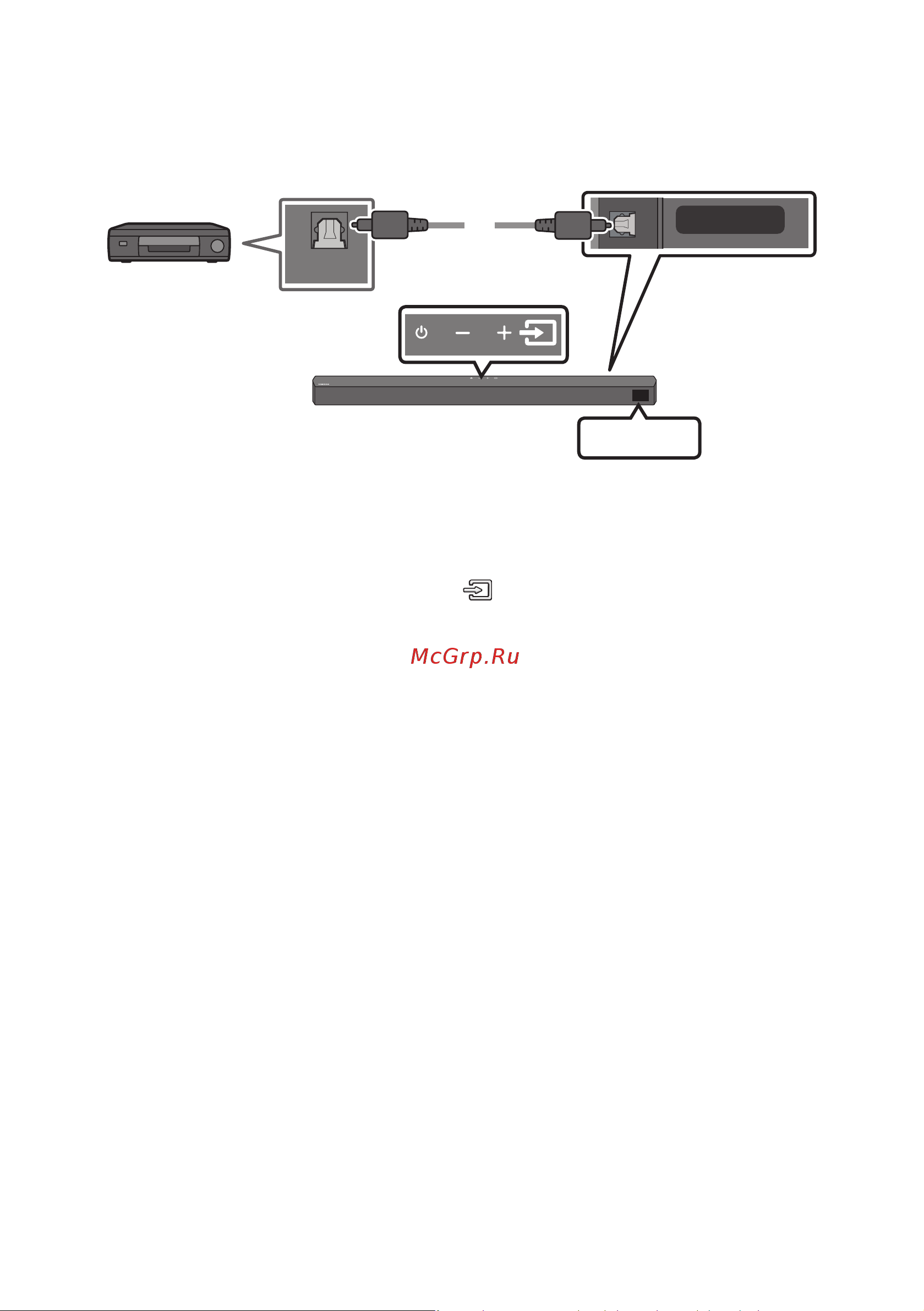 Samsung HW-B550 [67/125] Спосіб 2 підключення за допомогою оптичного кабелю