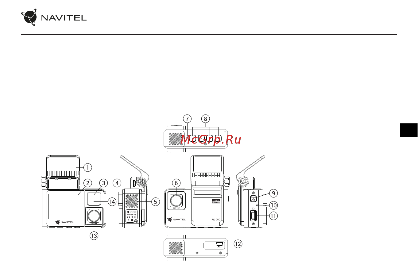 Navitel RS2 DUO [32/76] Įrenginio išdėstymas