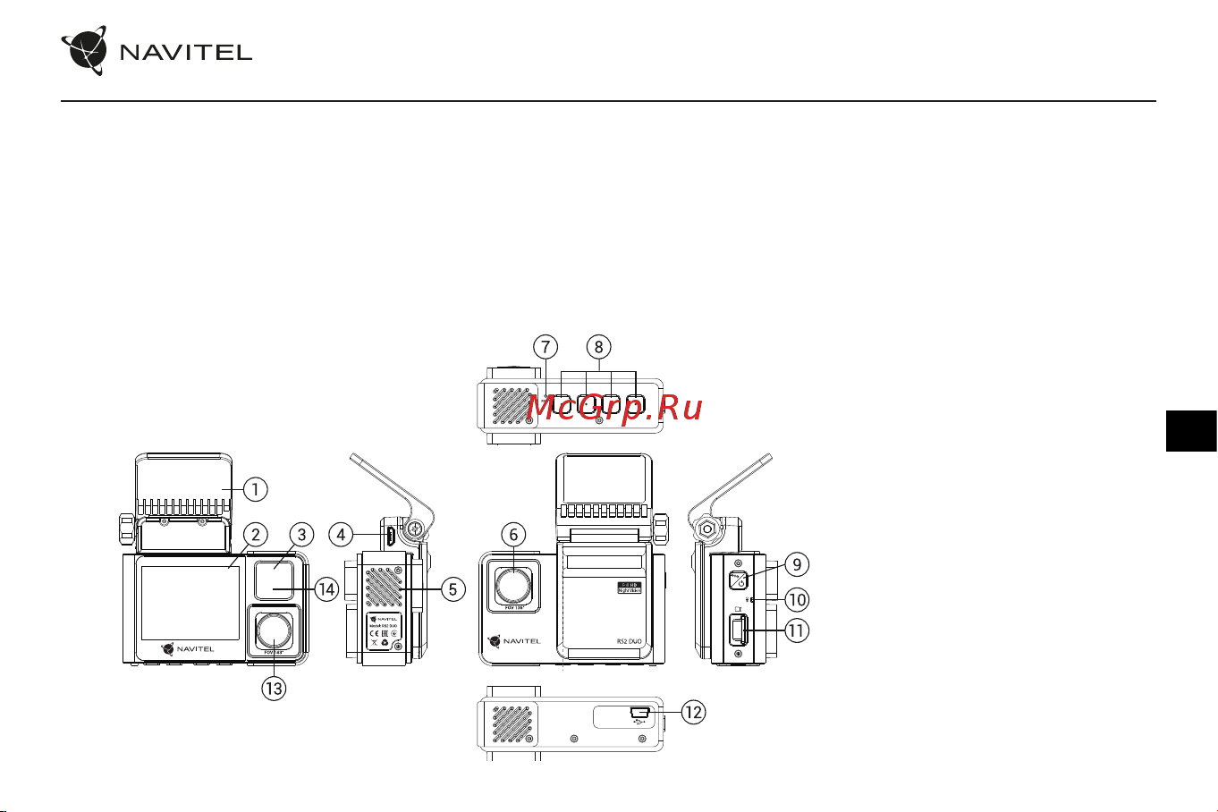 Navitel RS2 DUO [38/76] Ierīces izkārtojums