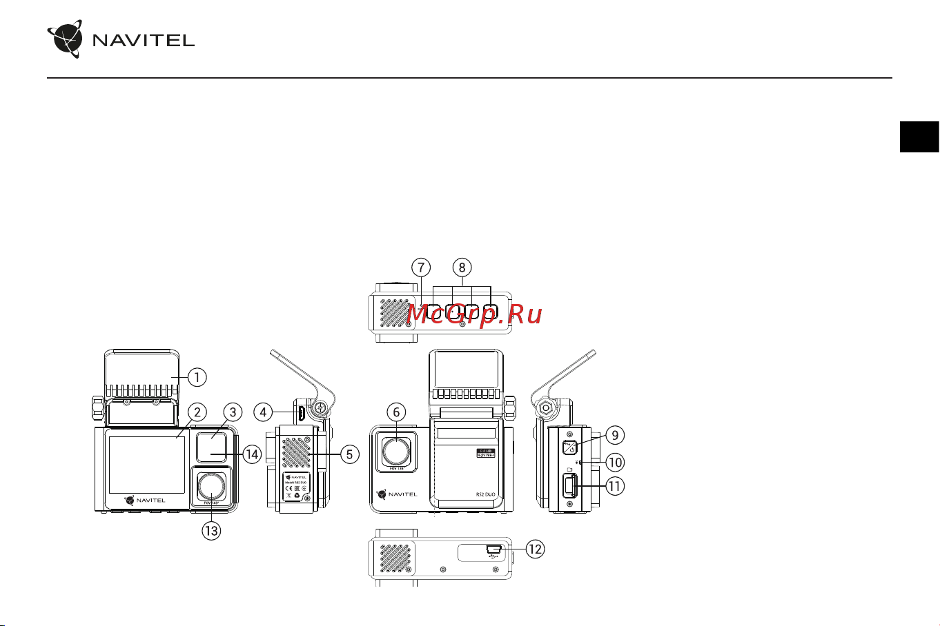 Navitel RS2 DUO [8/76] Anordnung des geräts