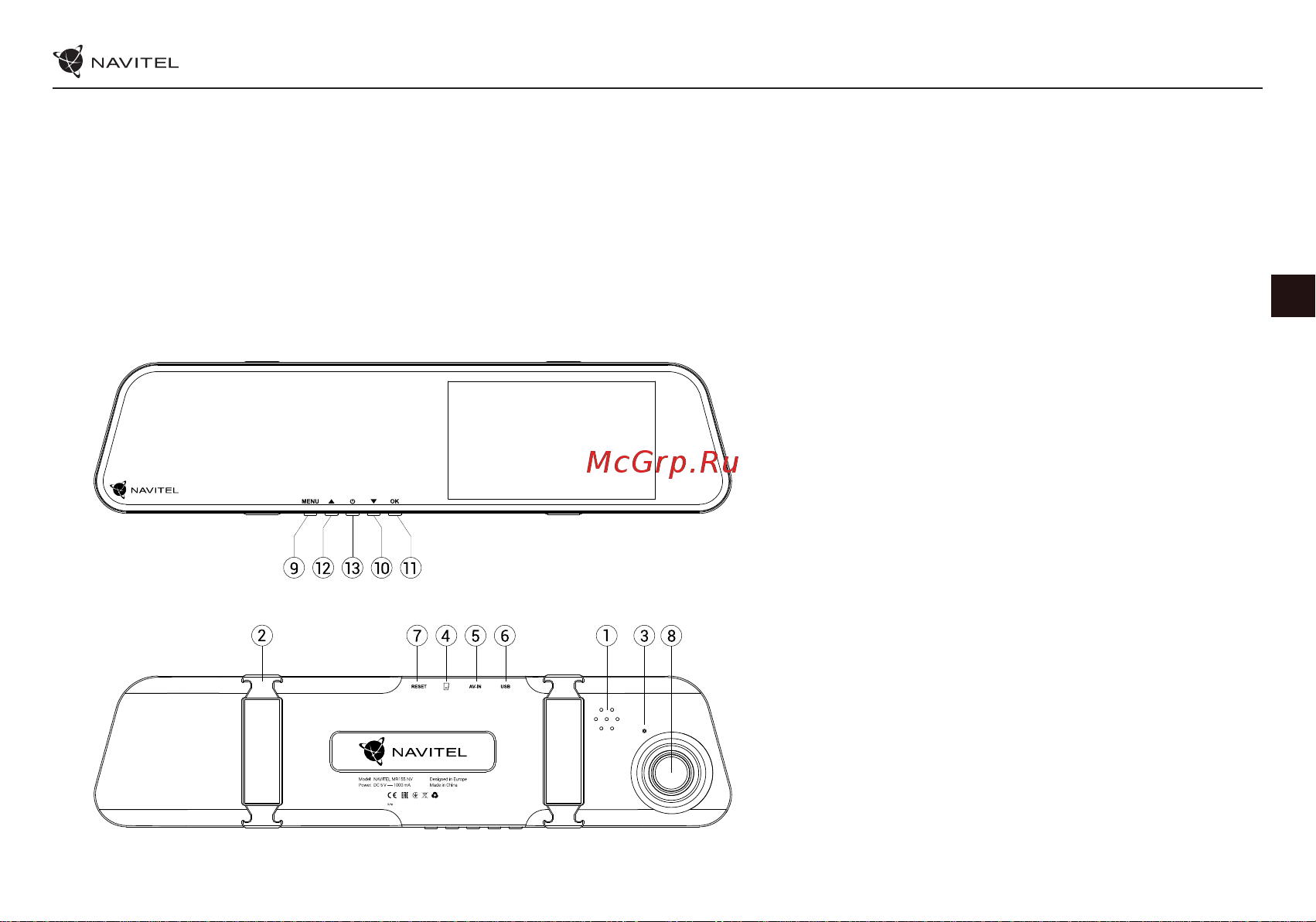 Navitel MR155NV [20/75] Device layout