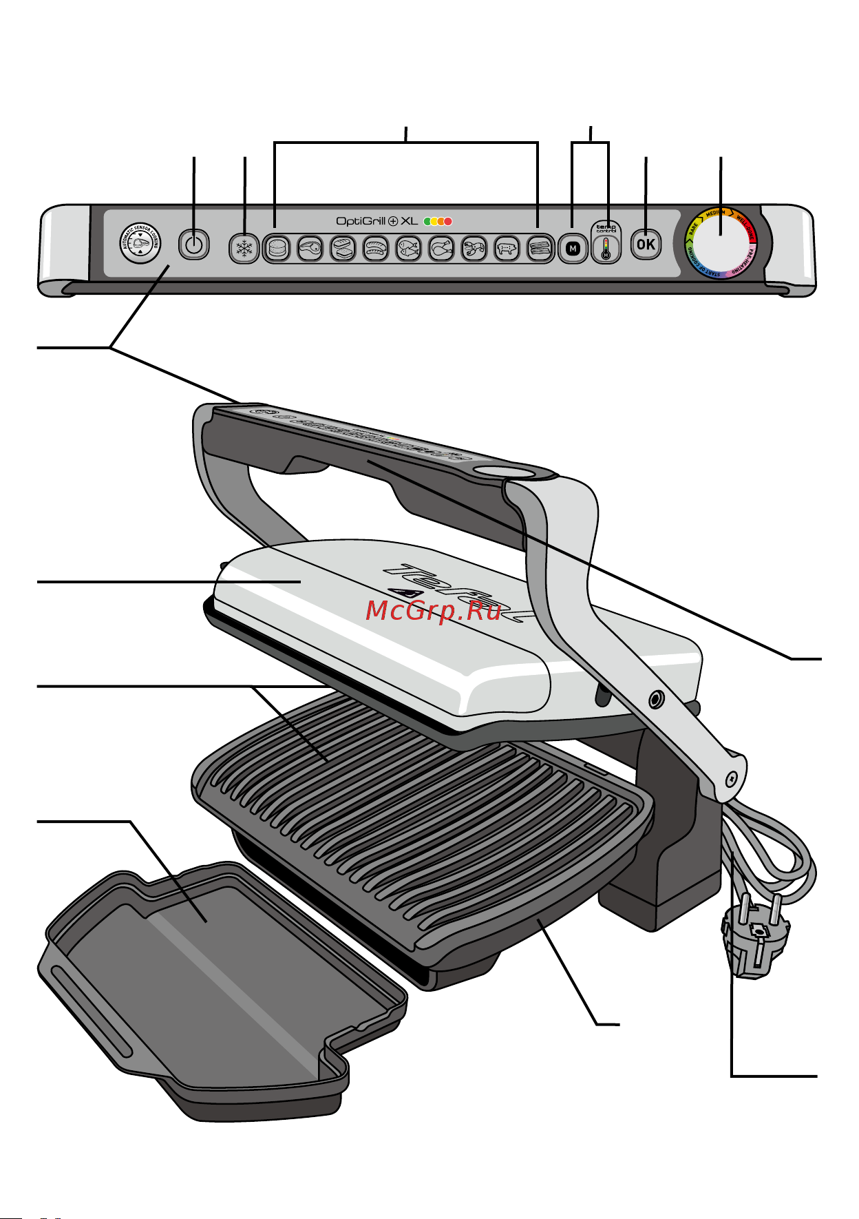 Tefal Optigrill+ XL c насадкой для запекания GC724D12 Руководство по эксплуатации онлайн [20/34] 785565
