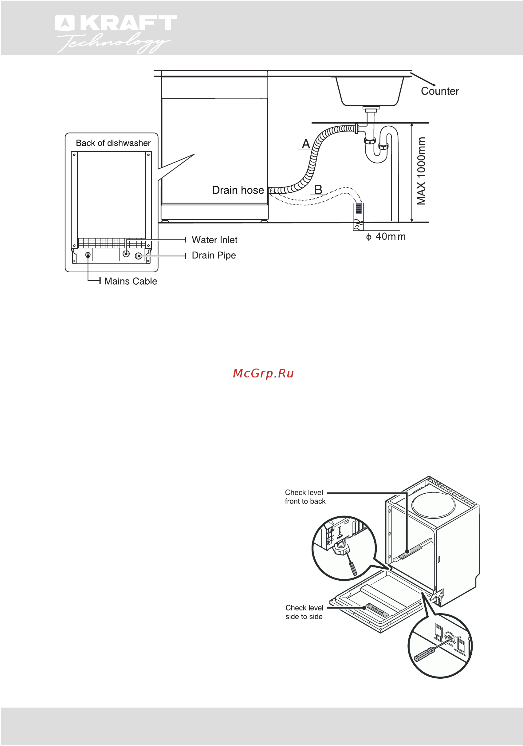 KRAFT TCH-DM454D901SBI [38/56] Встраиваемая посудомоечная машина built in dishwasher