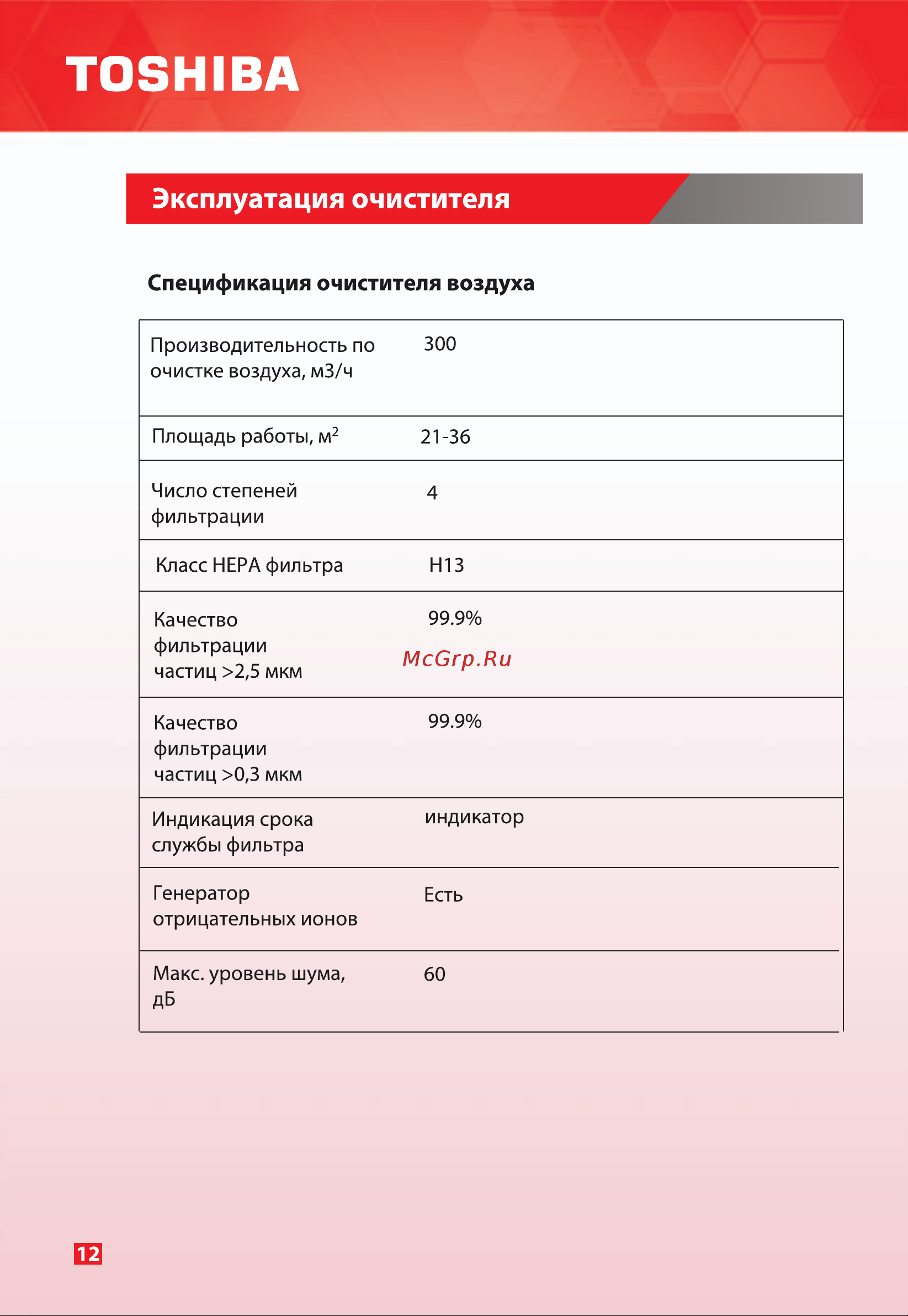 Toshiba CAF-Y50XRU(W) Руководство по эксплуатации онлайн [12/22] 785803