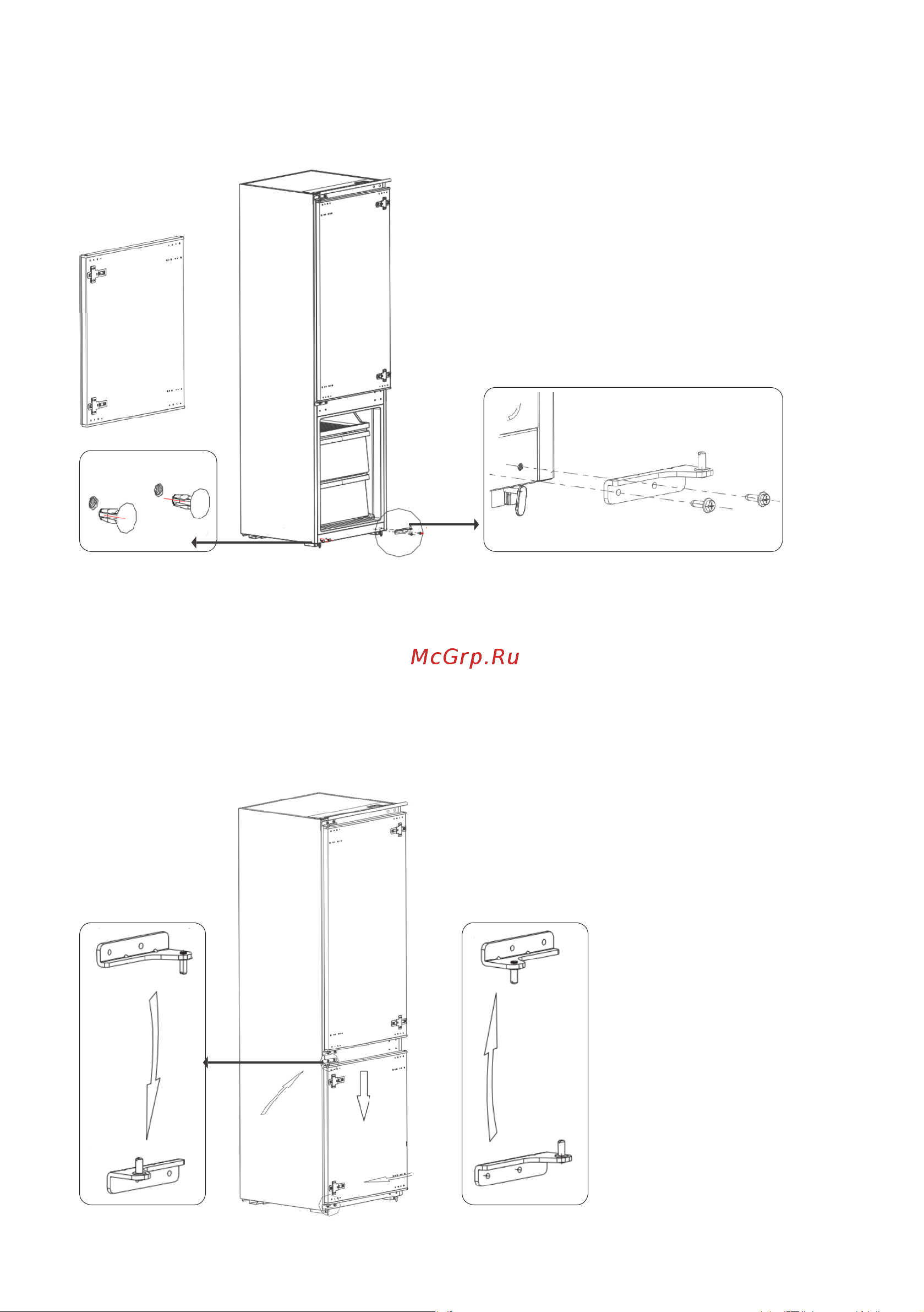 Midea MDRE354FGF01 [39/96] Астыңғы топсаны шешу