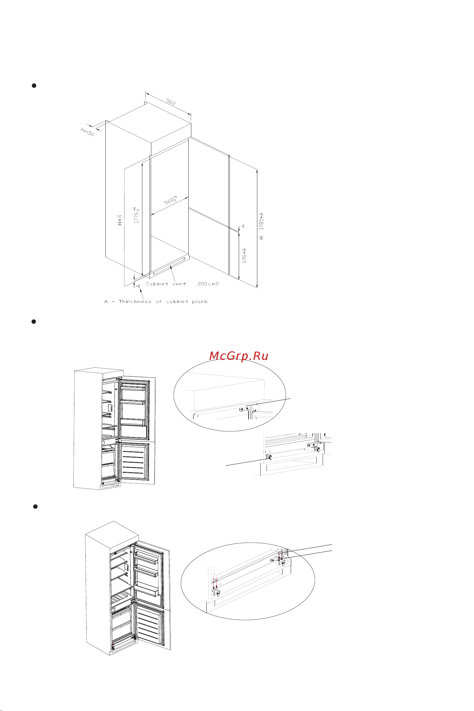 Midea MDRE354FGF01 [9/96] Installation in cabinet