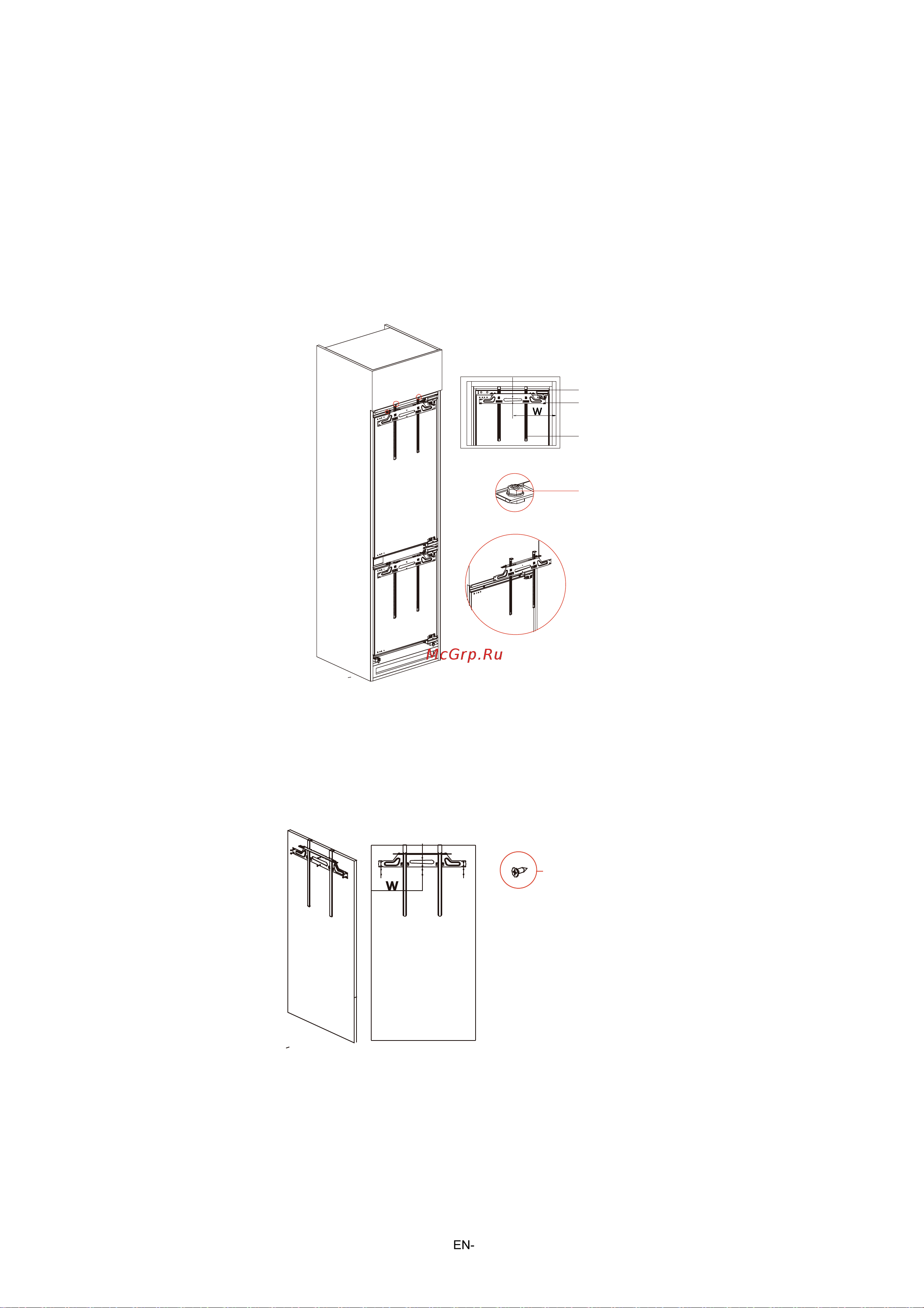 Midea MDRE354FGF01M [15/57] Installation of upper door