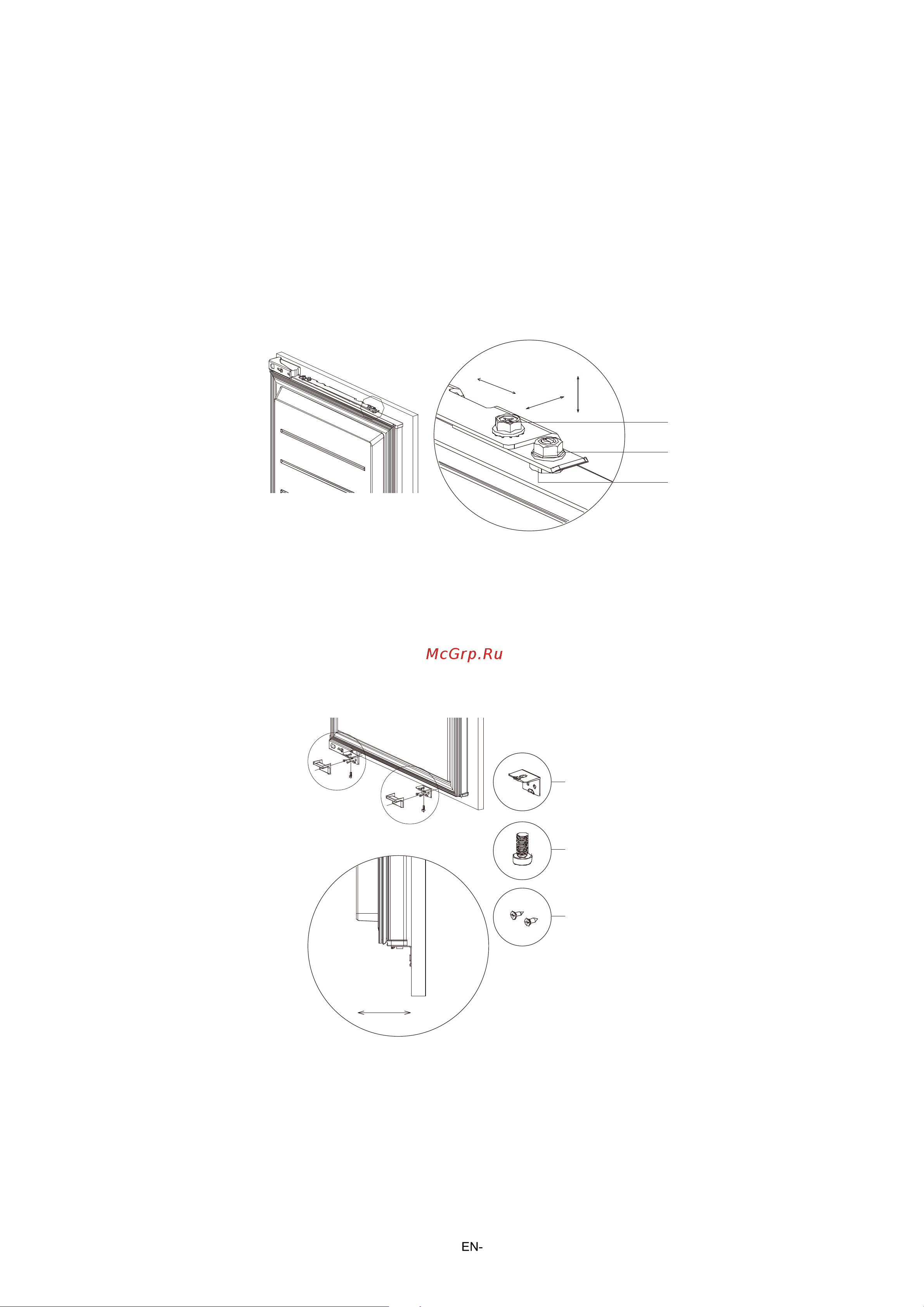 Midea MDRE354FGF01M [18/57] Adjustment to cabinet doors
