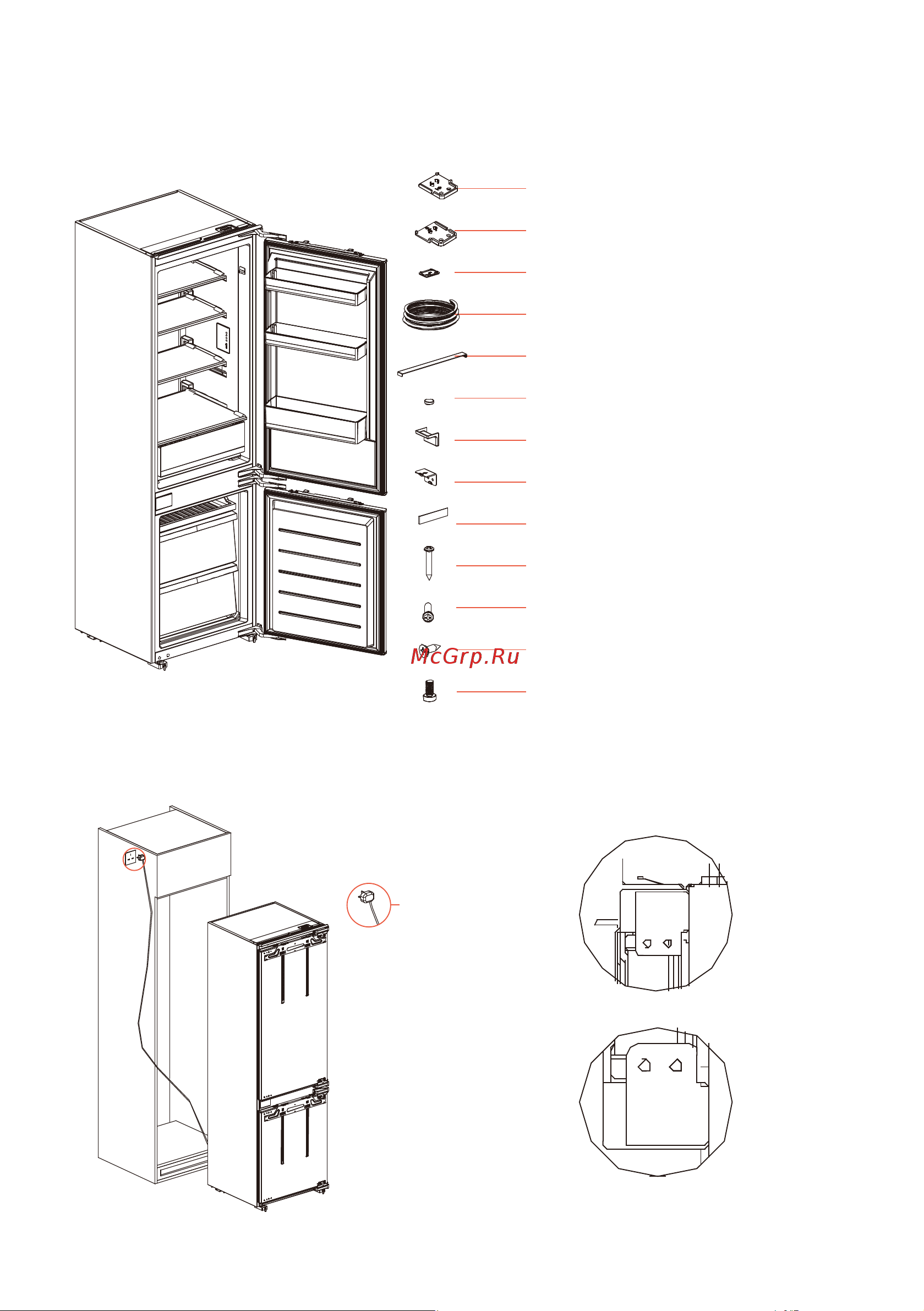 Midea MDRE354FGF01M [36/57] Установка прибора в шкаф
