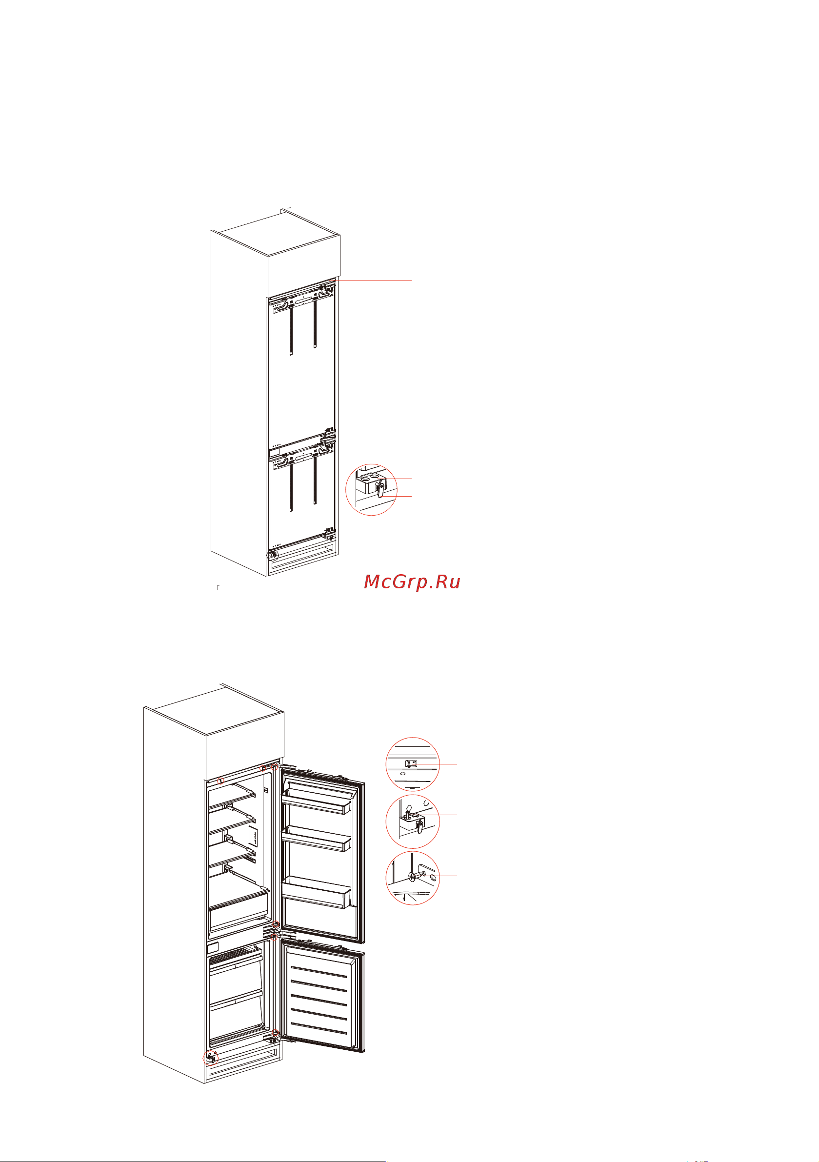 Midea MDRE354FGF01M [37/57] Установка прибора в шкаф