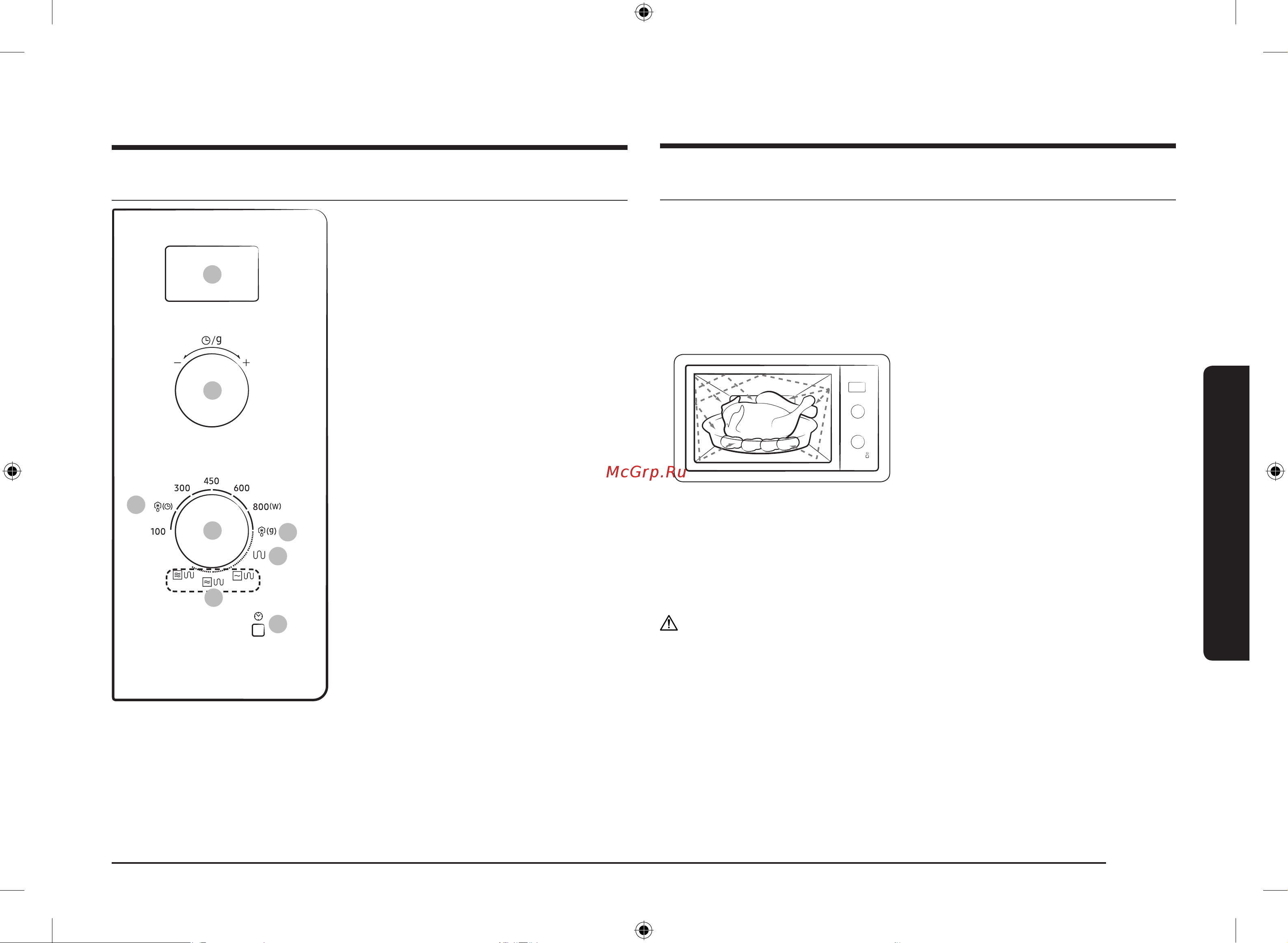 Samsung MG23K3614AK/BW [75/128] Басқару панелі