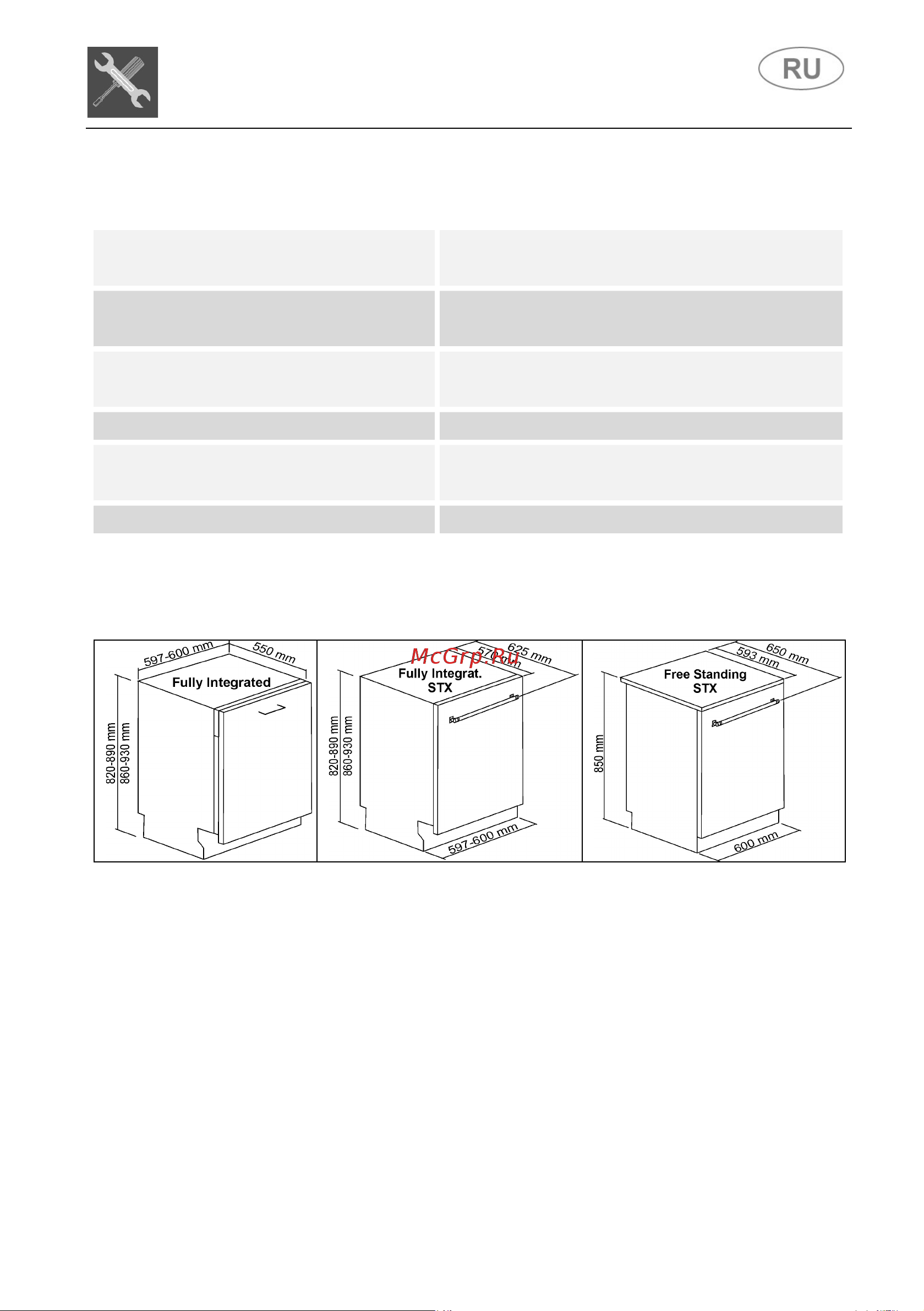 Smeg STL323BL [11/26] Инструкции для монтажника