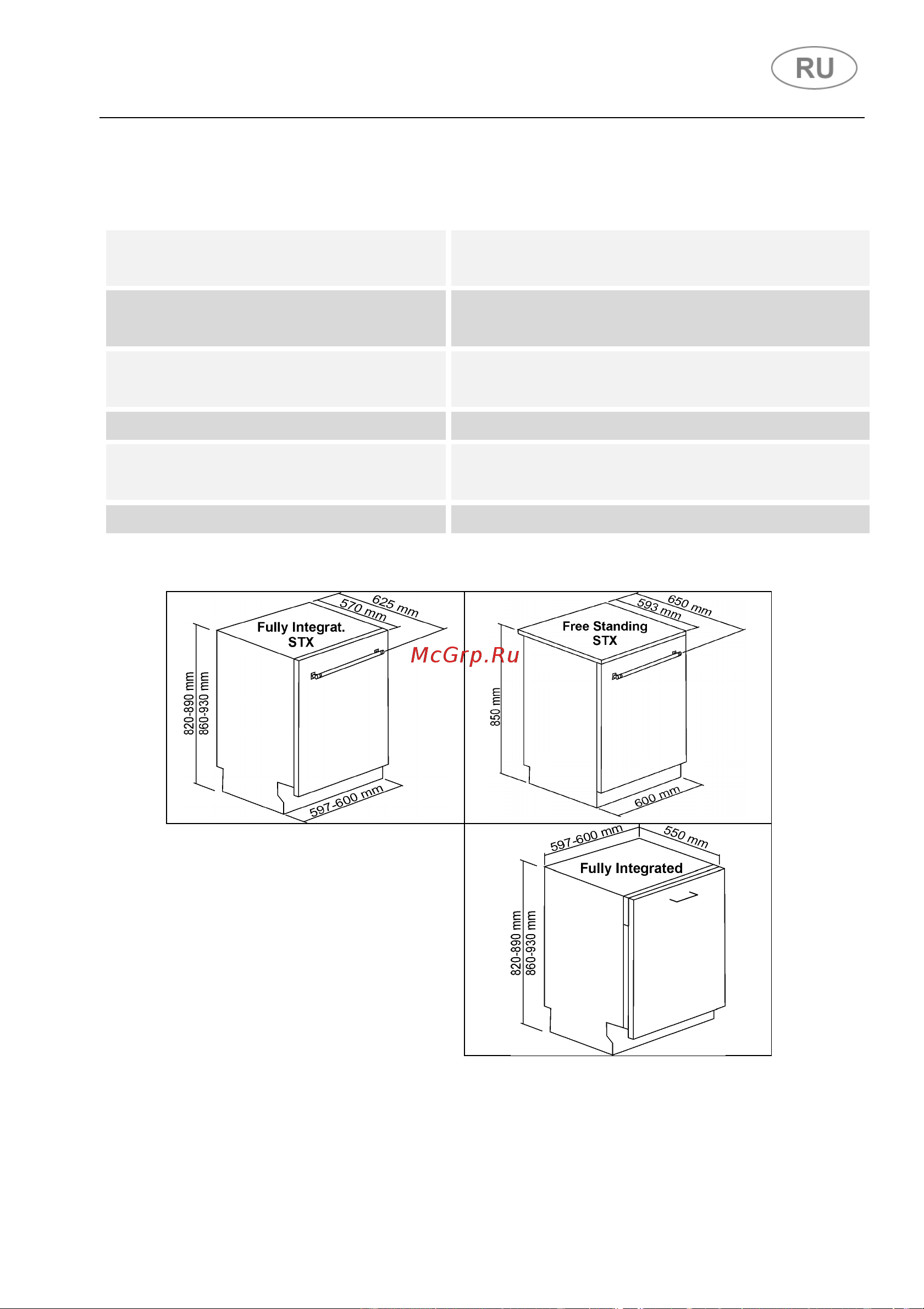 Smeg STL333CL [11/68] Габариты прибора мм