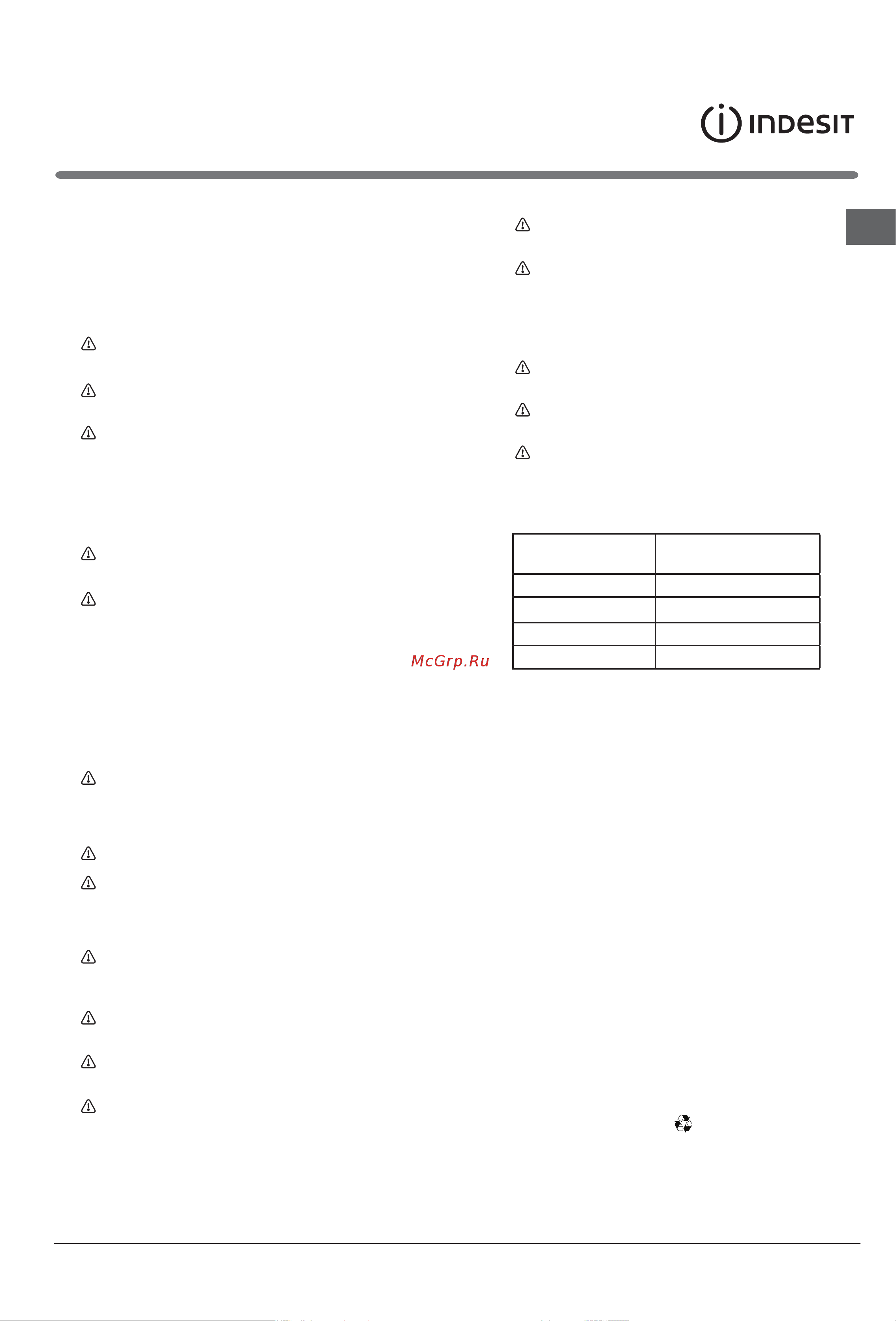 Indesit ETP 18 [27/48] Blank page