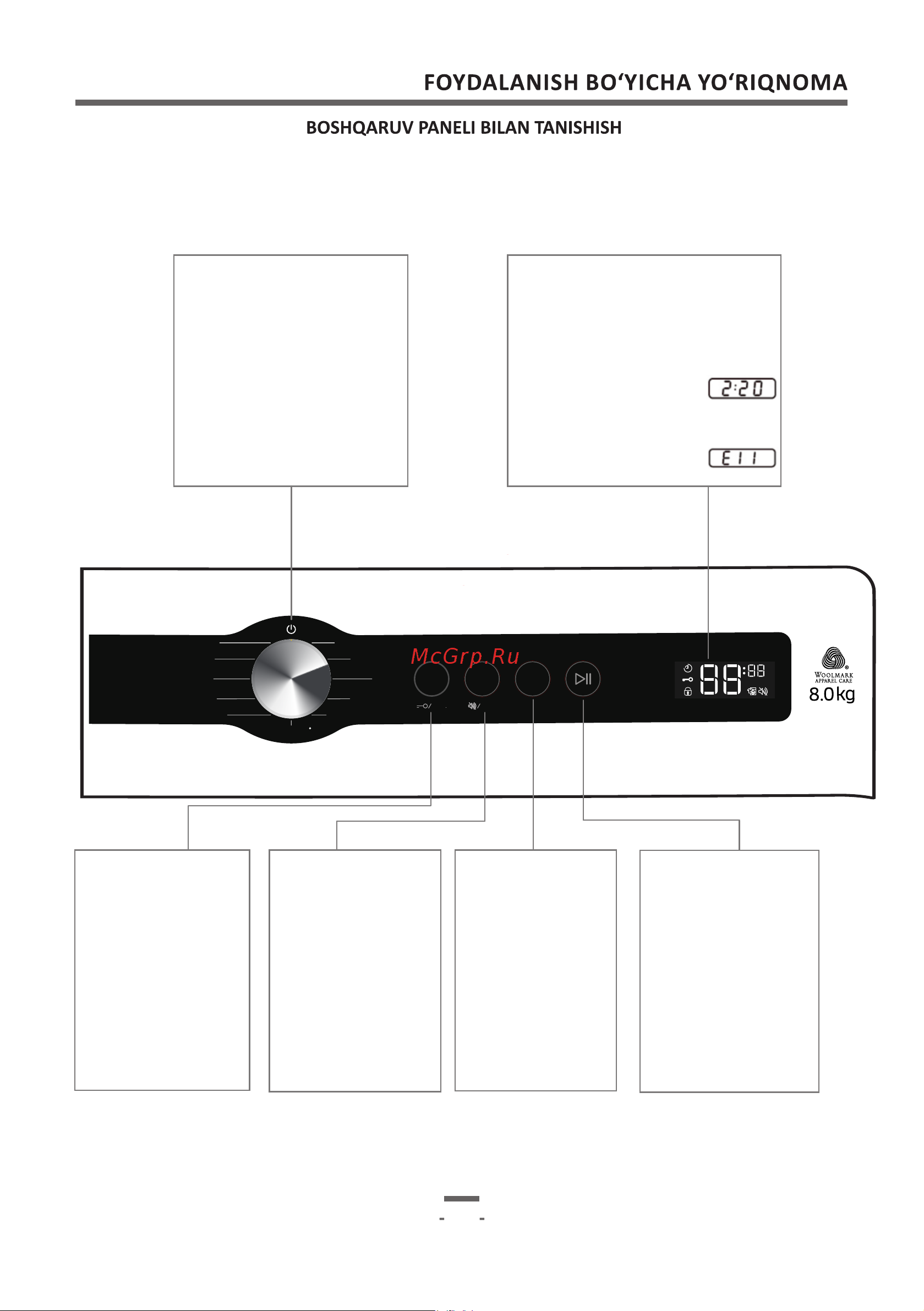 Artel WF80K237DW [11/56] Quyidagi modellar uchun wf80l2324g