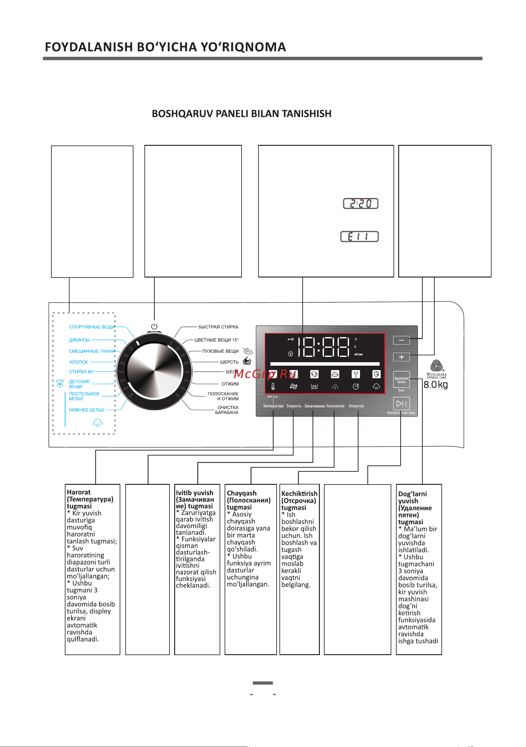 Artel WF80G447DG [9/49] Page 9