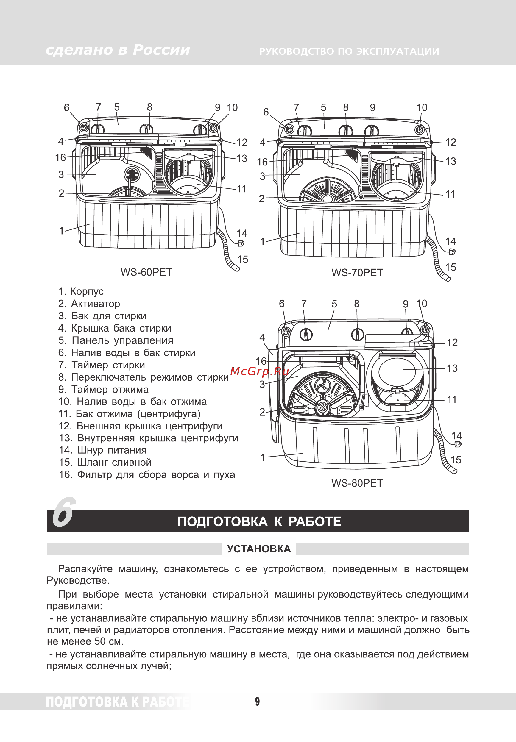 Renova WS-70 PET [8/17] Страница 8