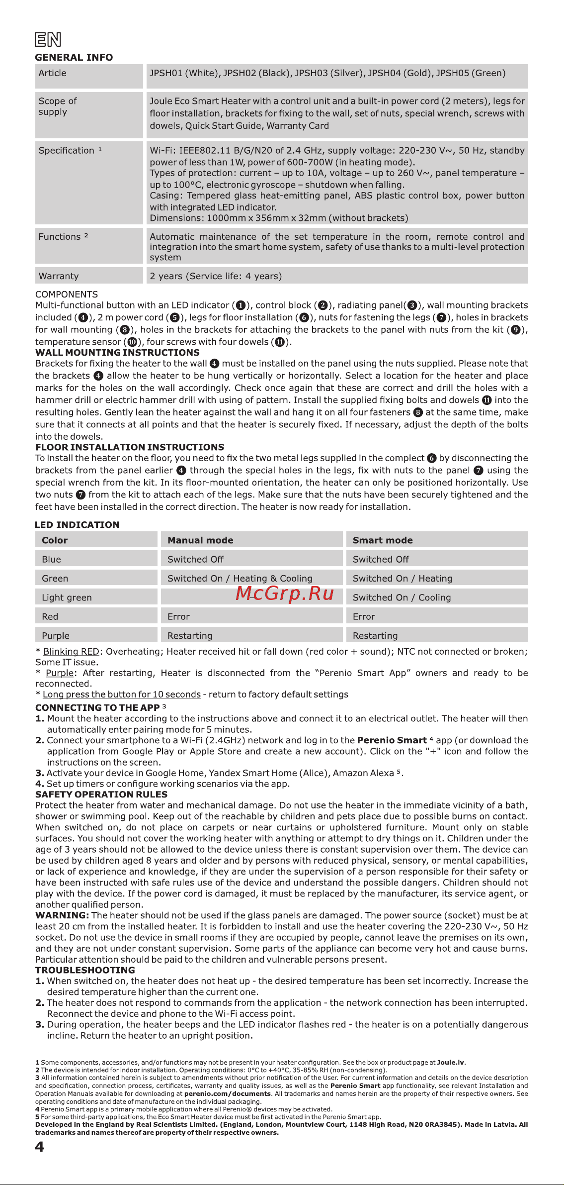 Joule JPSH02 Black Руководство по эксплуатации онлайн [4/24] 786578