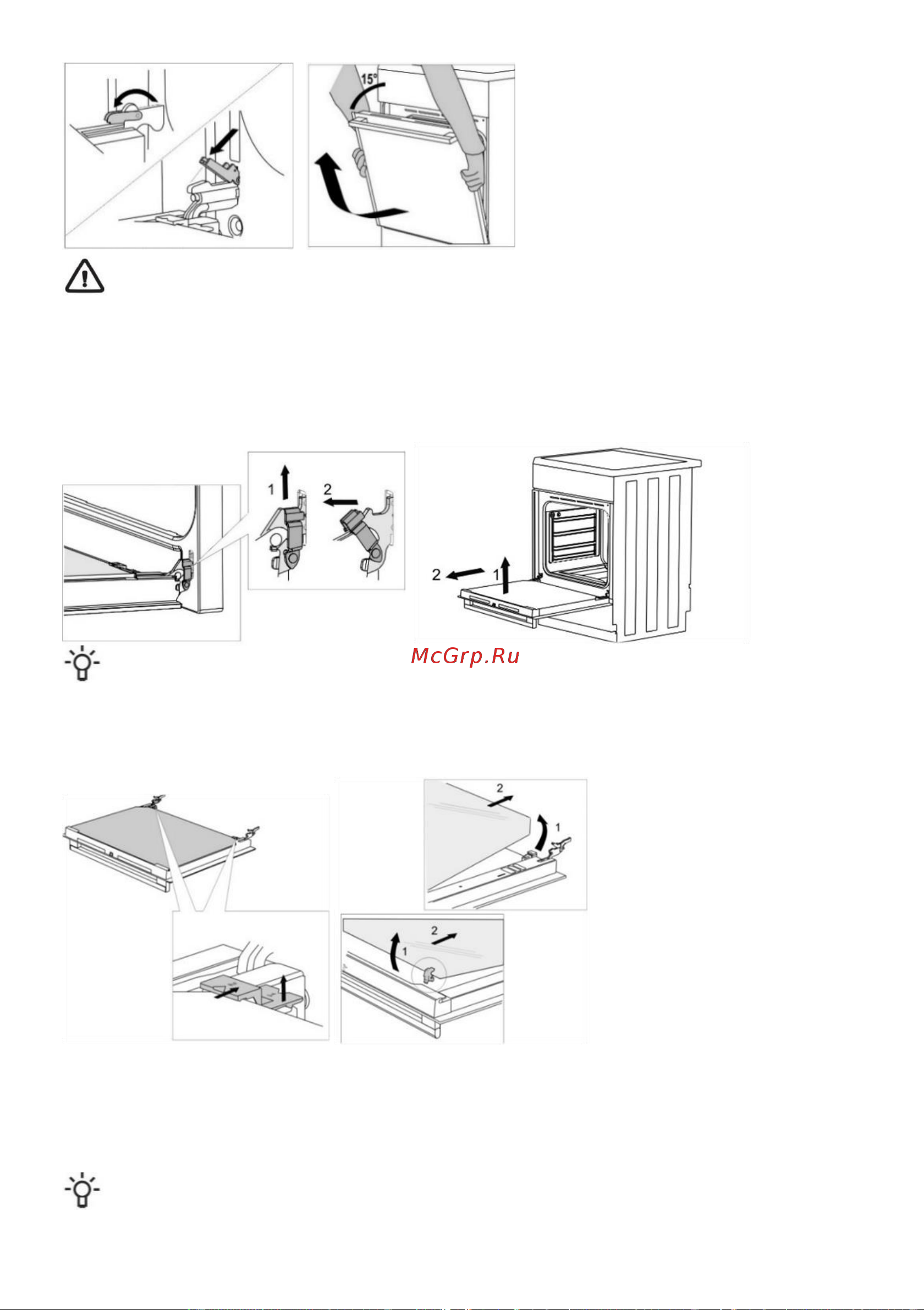 Gorenje GECS6B70CLI [19/28] Снятие и установка дверцы духовки