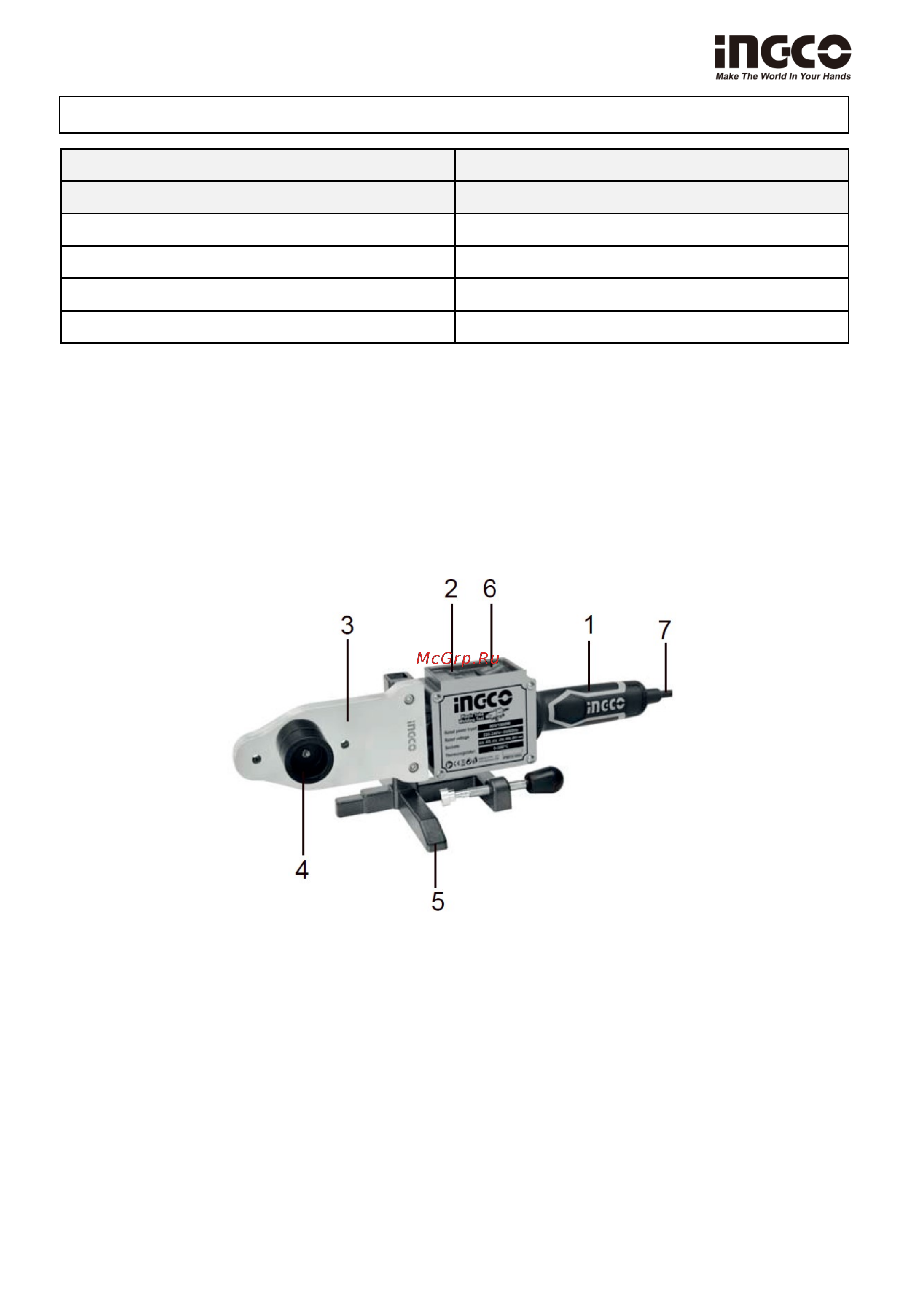INGCO PTWT215002 [7/10] Характеристики инструмента