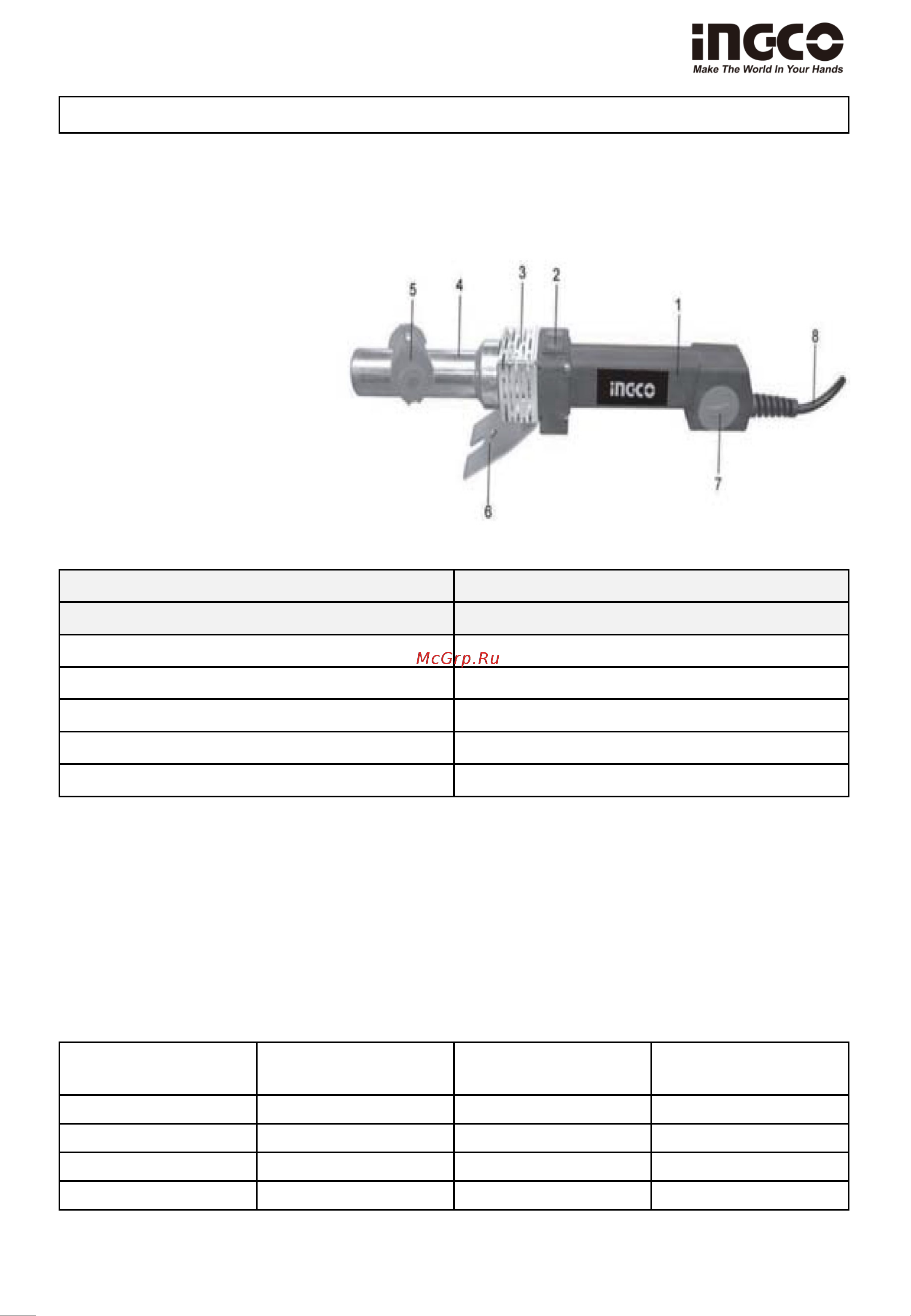 INGCO PTWT8001 [7/10] Описание инструмента