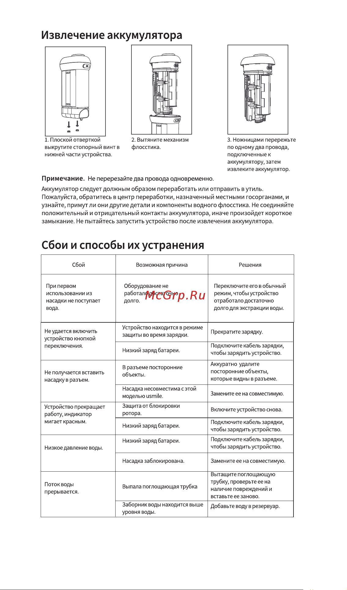 usmile Soft Care Ultrasonic  - Green Руководство по эксплуатации онлайн [7/8] 786714
