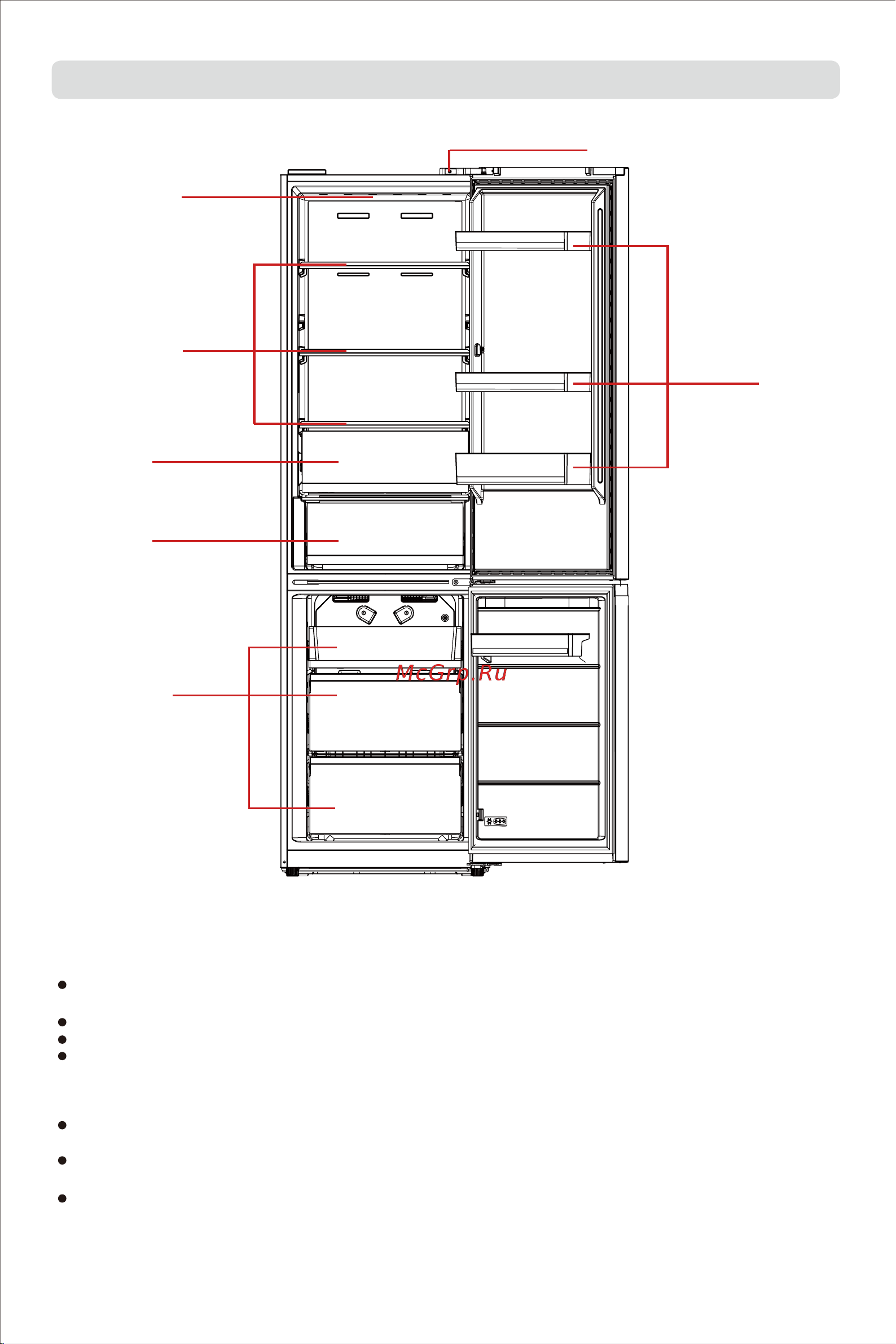Midea MDRB521MIE01ODM [97/102] Muzlatgichning tuzilishi va funktsiyalari