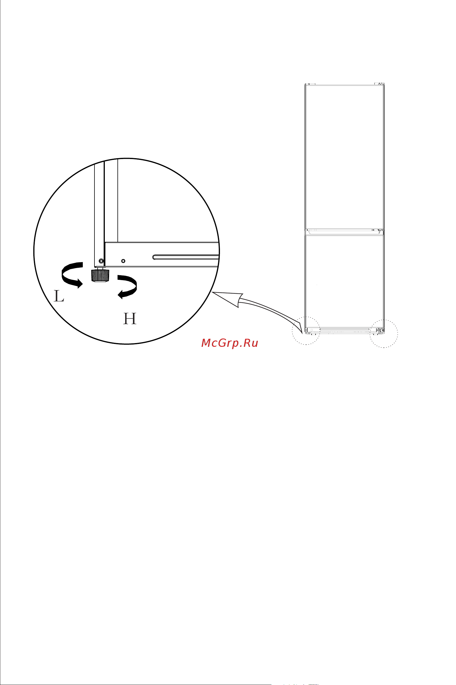 Midea MDRB424FGF33I [10/99] Level ing feet l