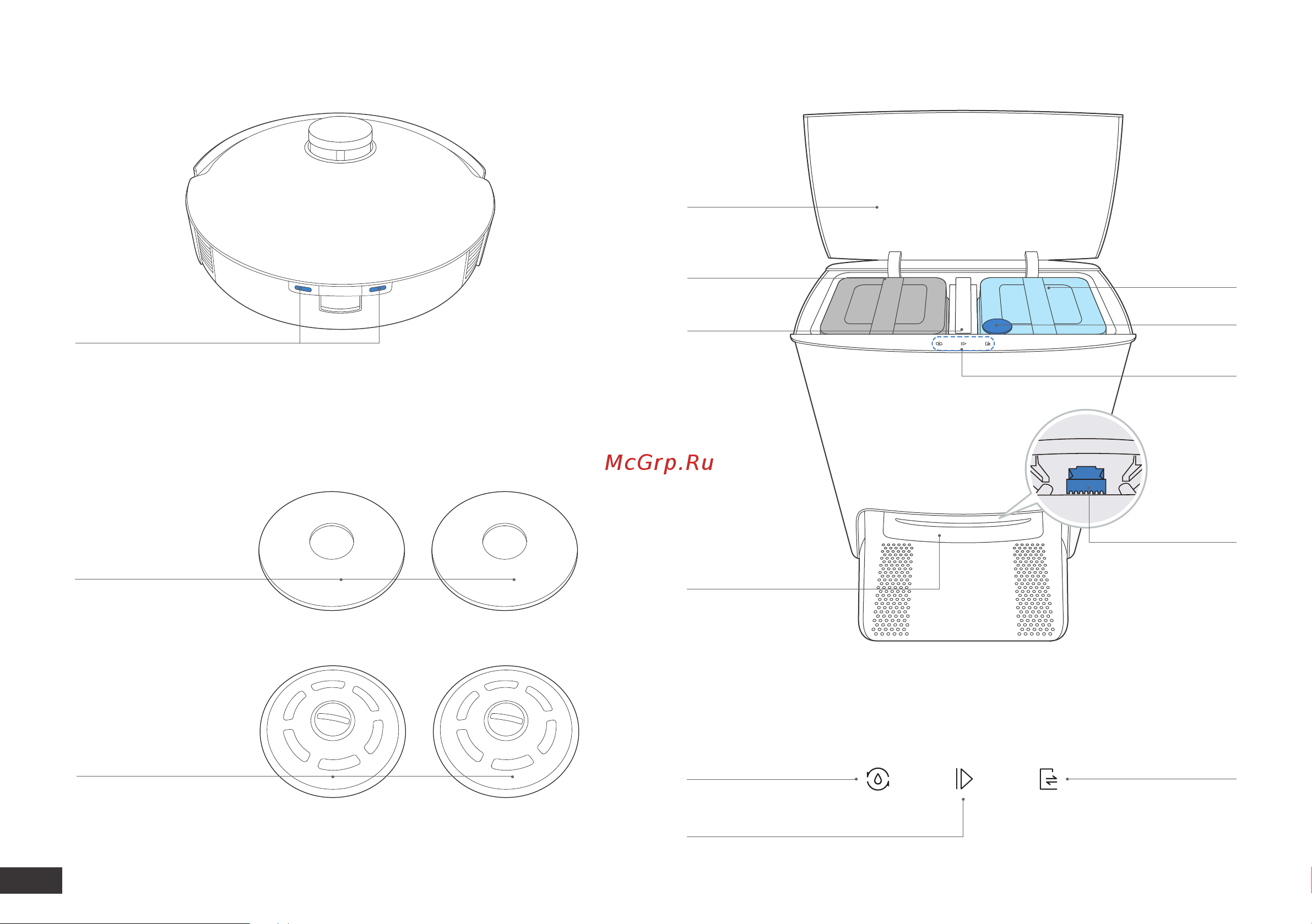 ECOVACS DEEBOT T10 TURBO EU White [61/213] Conjunto de mopa de fregado