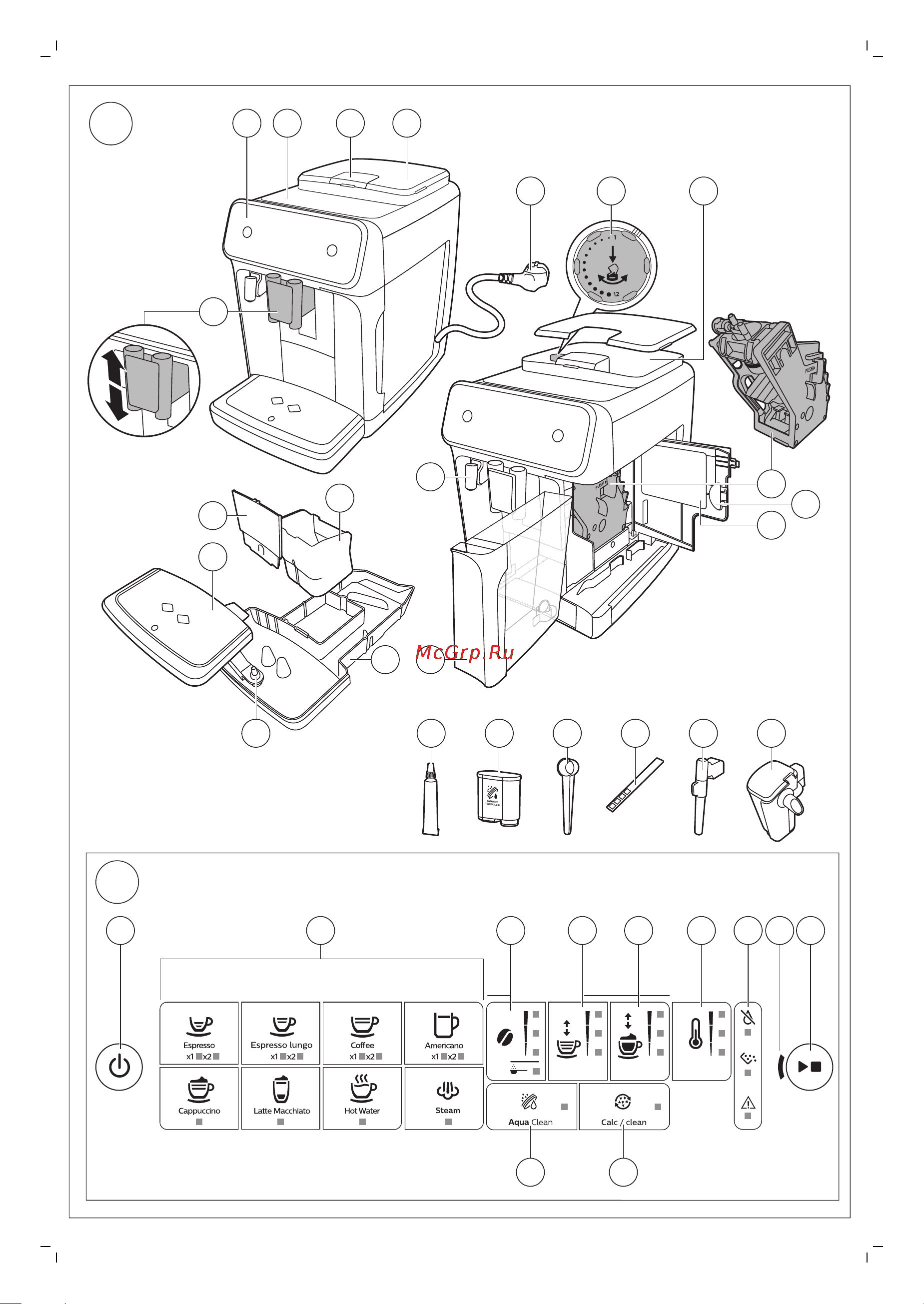 Philips EP2231/40 Руководство по эксплуатации онлайн [3/32] 786848