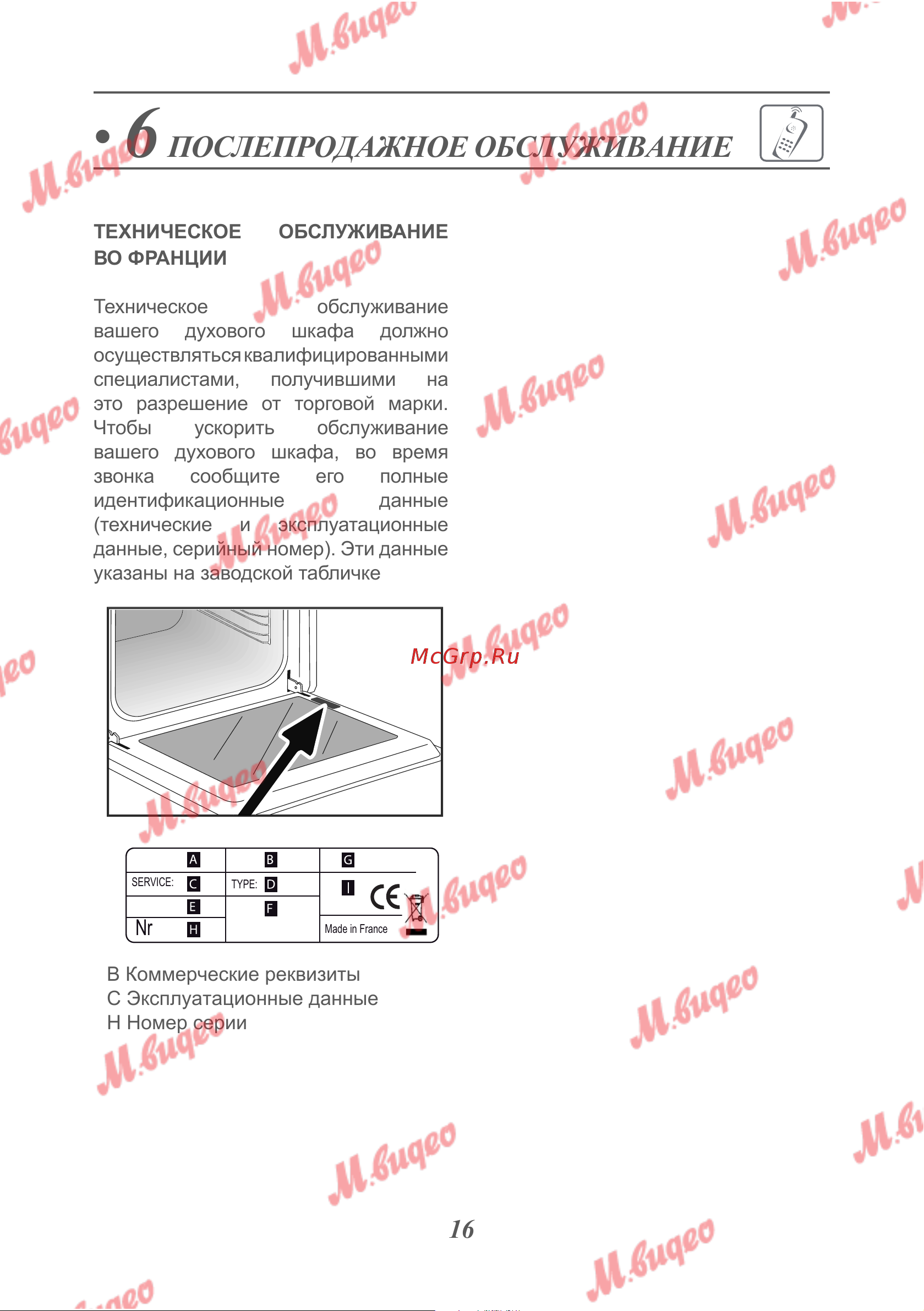 De Dietrich DKP7320X [24/30] Послепродажное обслуживание