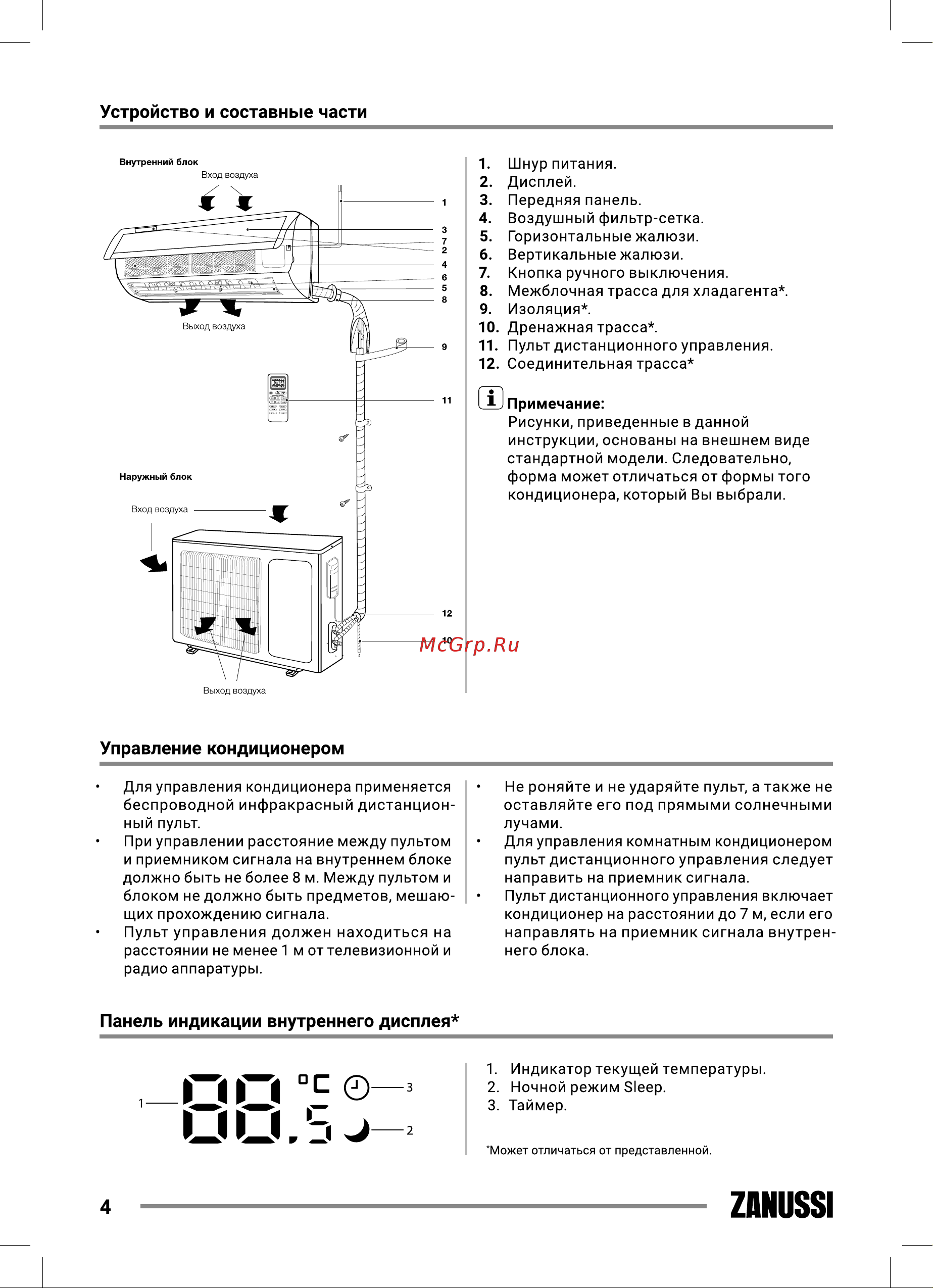 Zanussi ZACS-09 HM/A23/N1 Руководство по эксплуатации онлайн [4/24] 787169