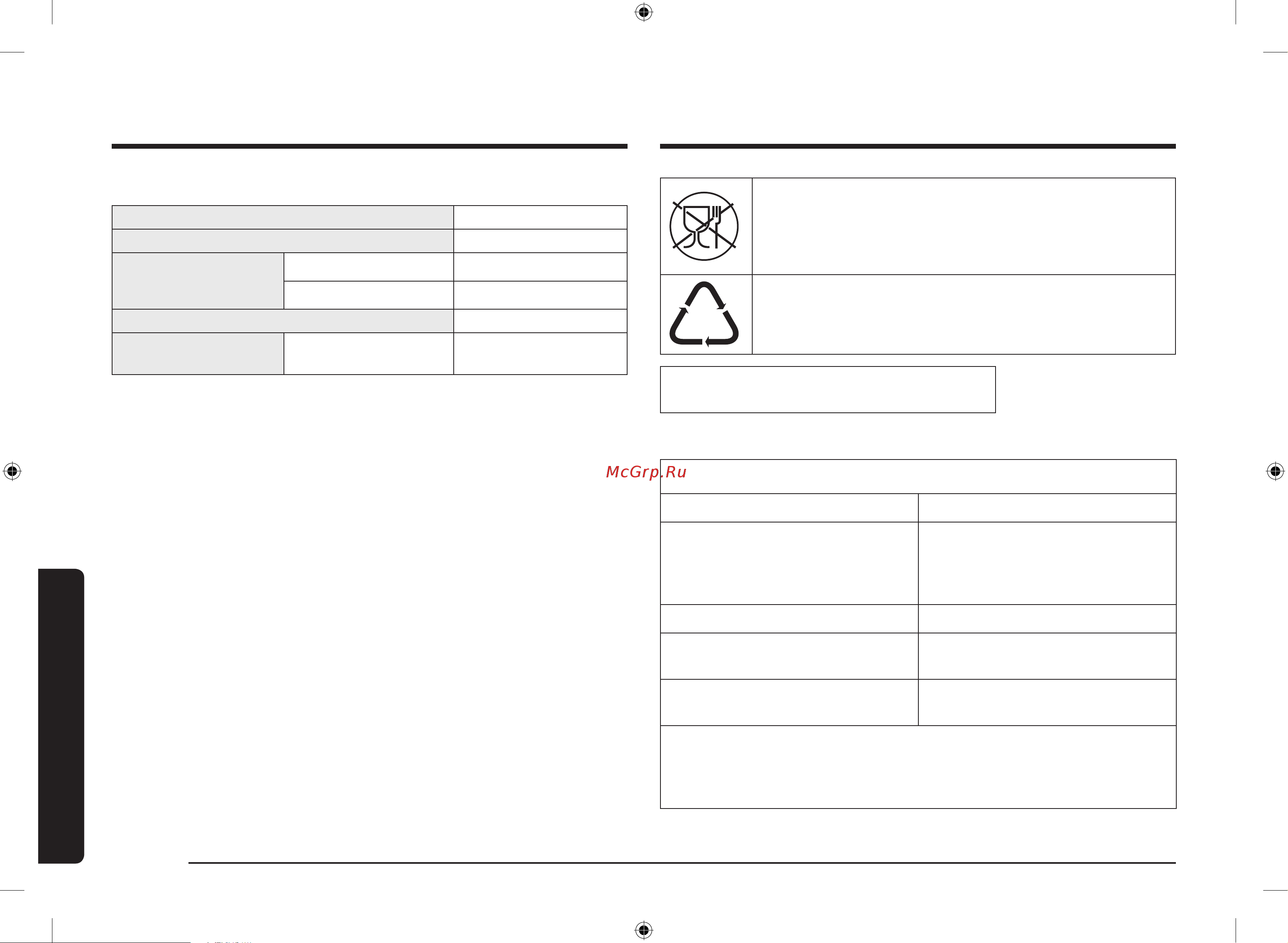 Samsung NV68A1110BS/WT [24/112] Технические характеристики