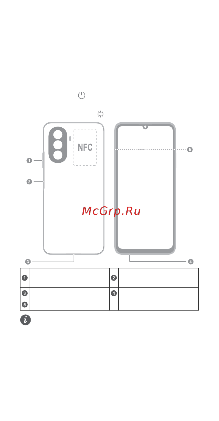 Huawei nova Y70 Crystal Blue (MGA-LX9N) [101/232] Latviešu iepazīstiet savu ierīcipirms sākat lietot ierīci iepazīstieties ar tās pamata funkcijām lai ieslēgtu ierīci nospiediet un turiet barošanas po...