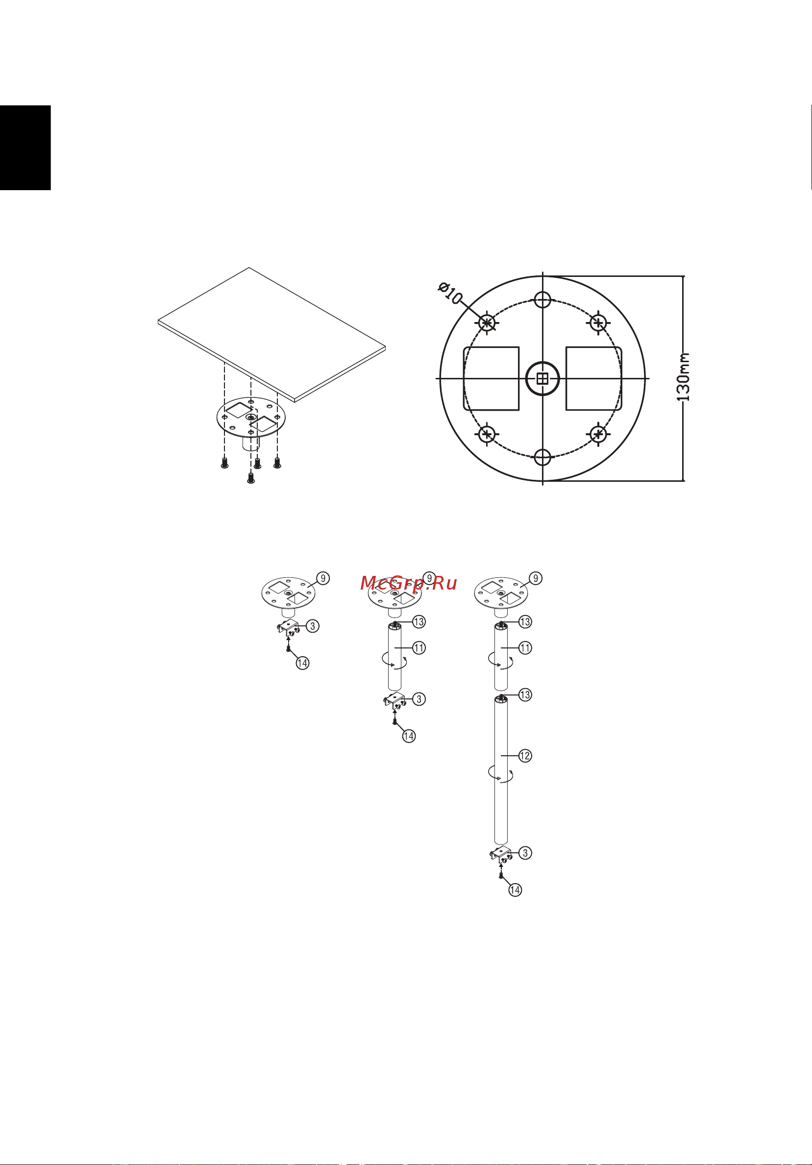 Acer H6518STi (MR.JSF11.001) [62/93] Установка на потолке
