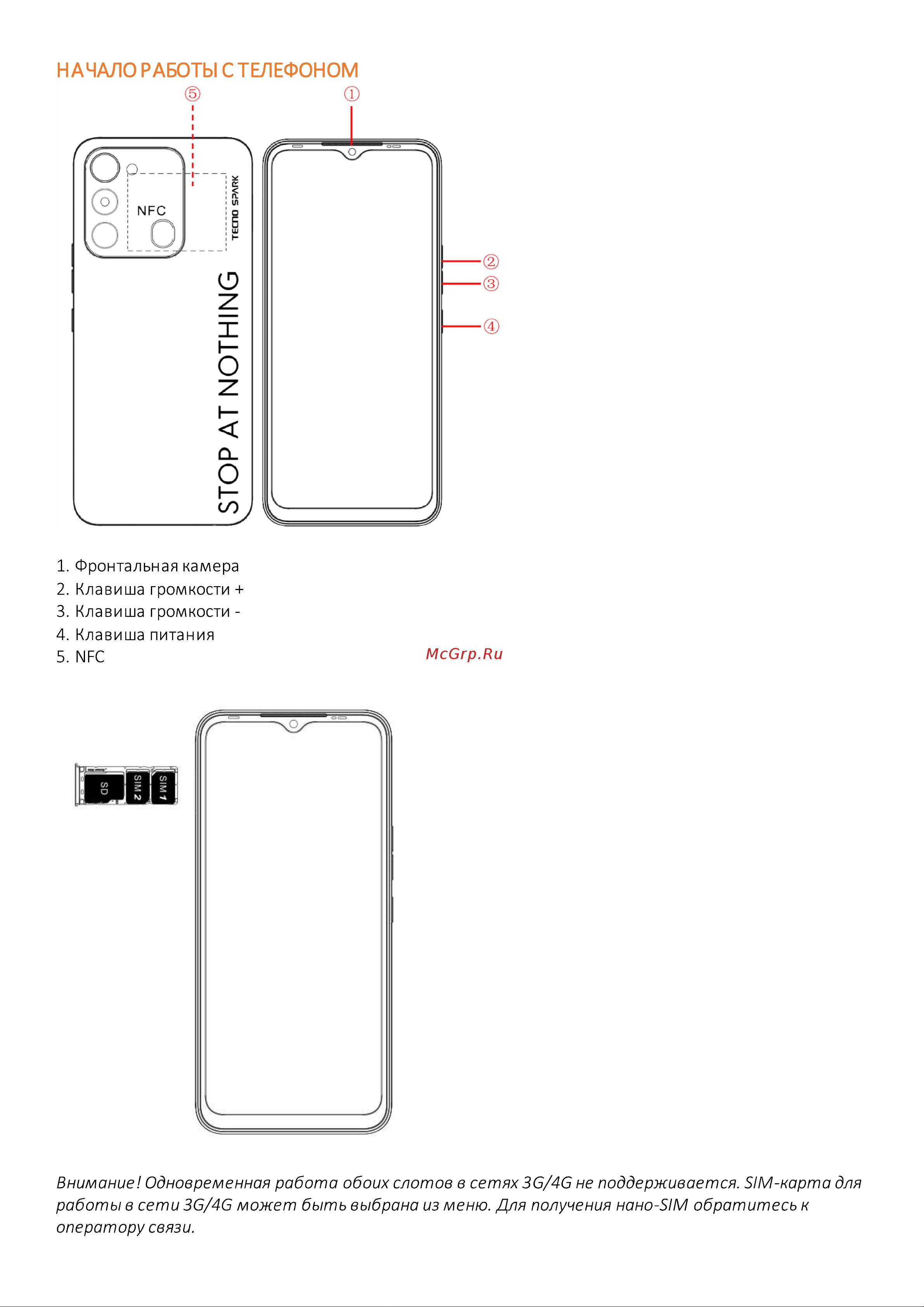 Tecno Spark 8c 4/64 Diamond Gray Руководство по эксплуатации онлайн [2/8] 787928
