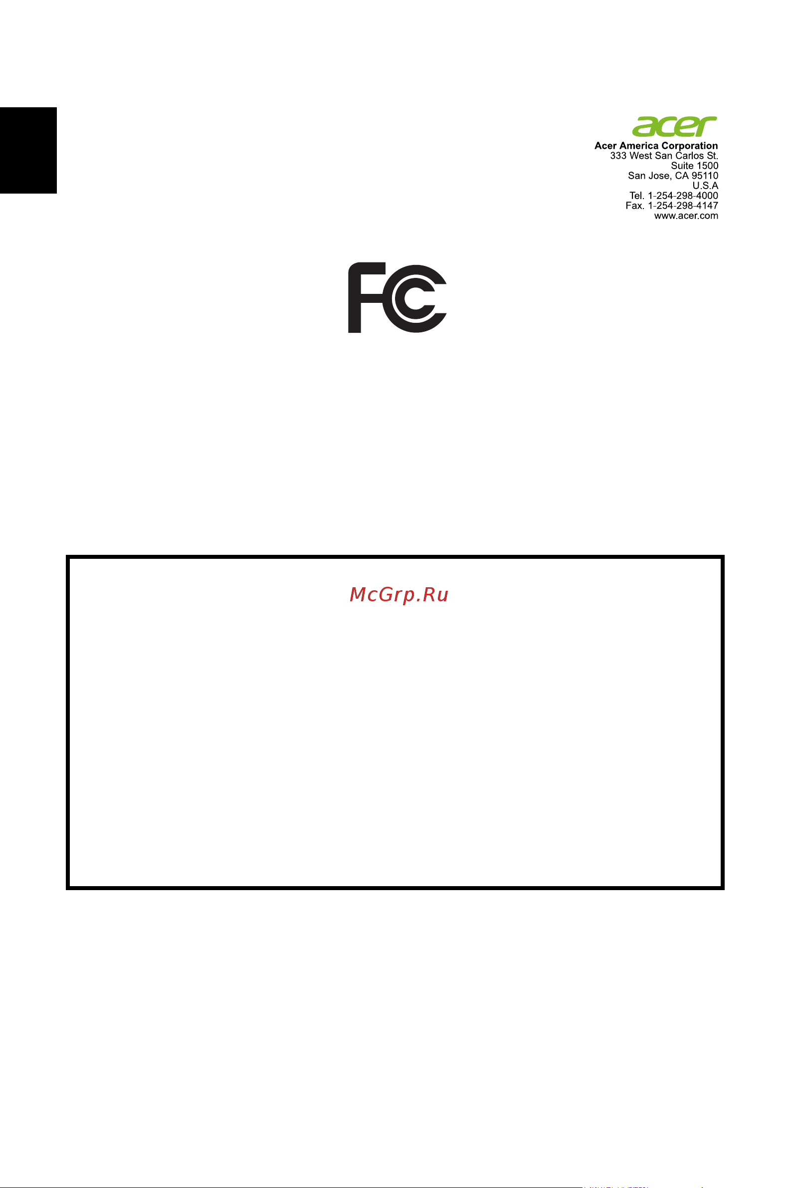 Acer Nitro EI491CRPbmiiipx [10/35] Federal communications commission declaration of conformity