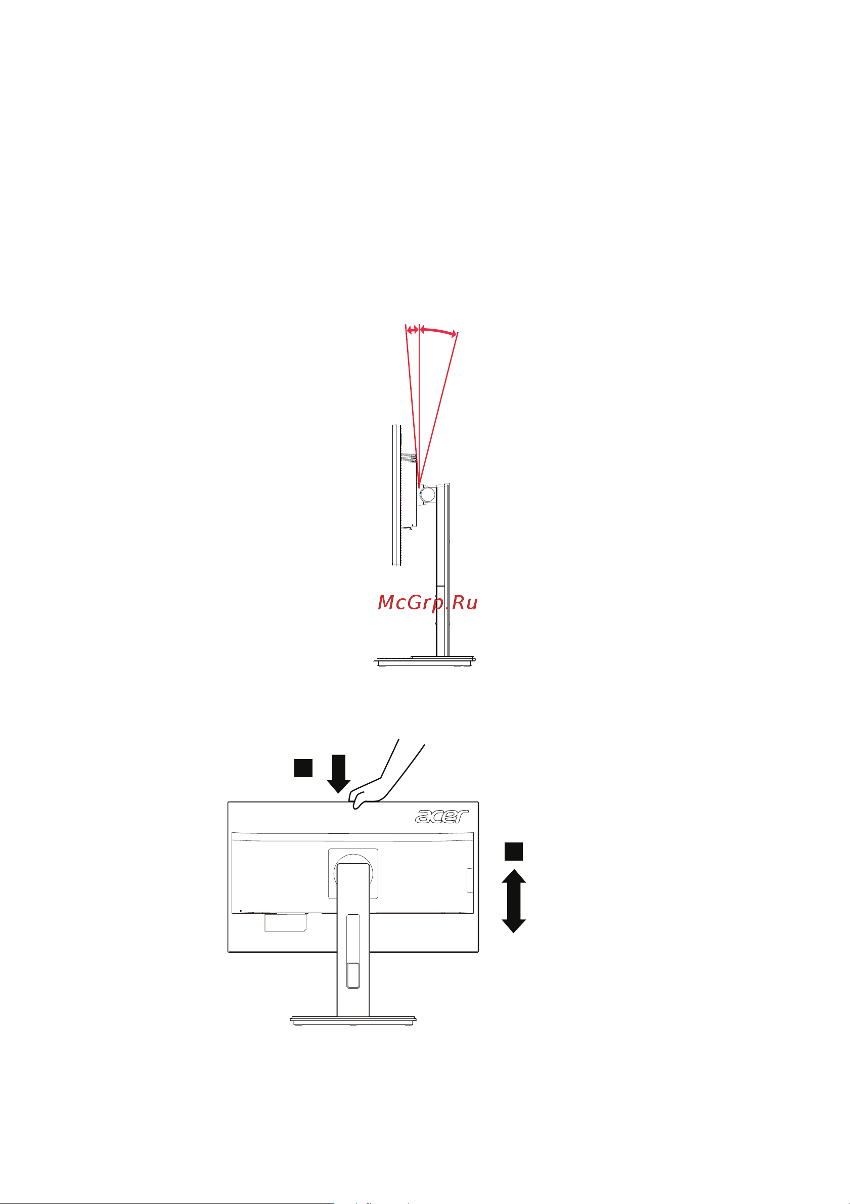 Acer B276HKBymjdpprzx [13/34] Регулировка положения экрана