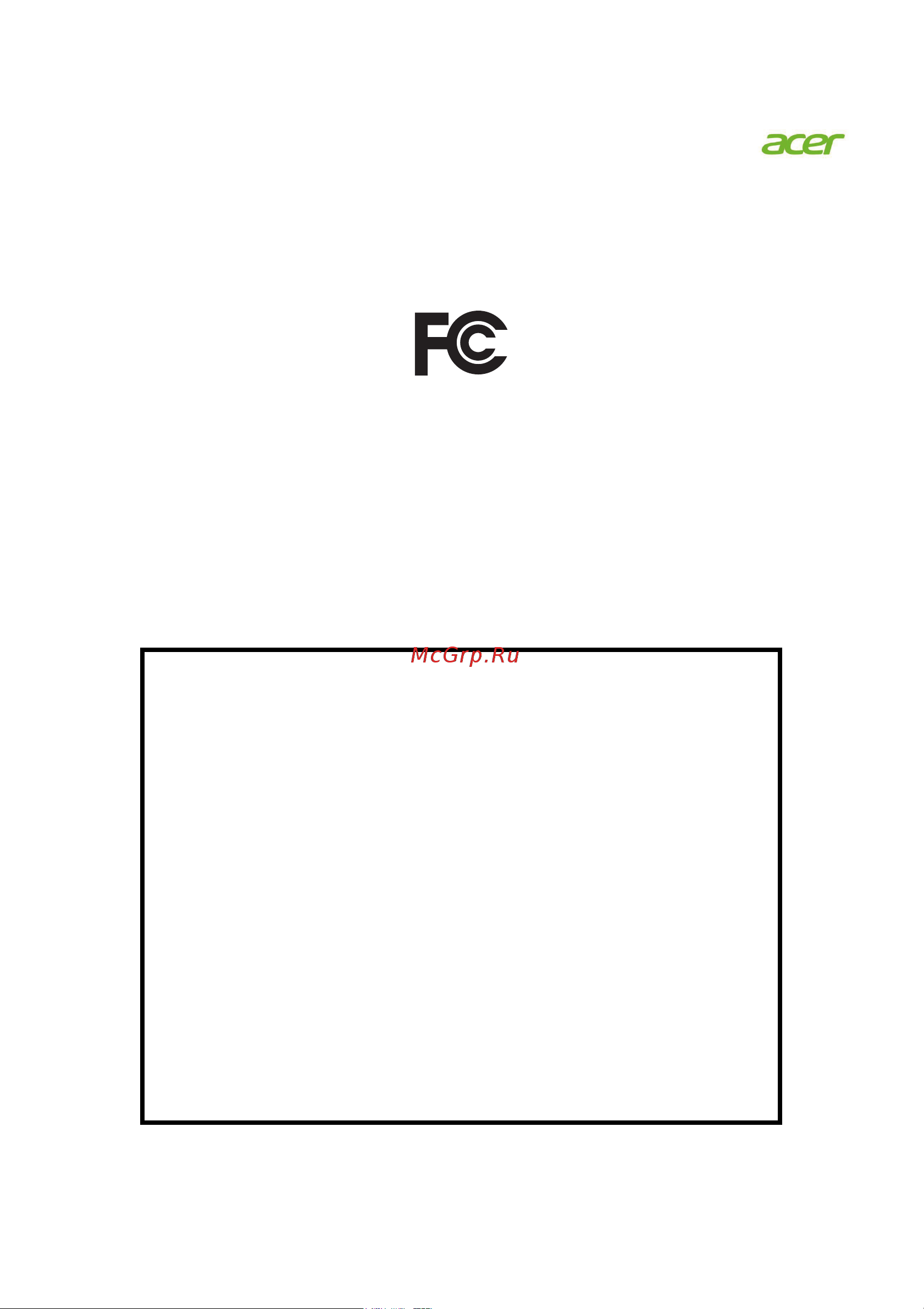Acer B276HKBymjdpprzx [33/34] Federal communications commission declaration of conformity